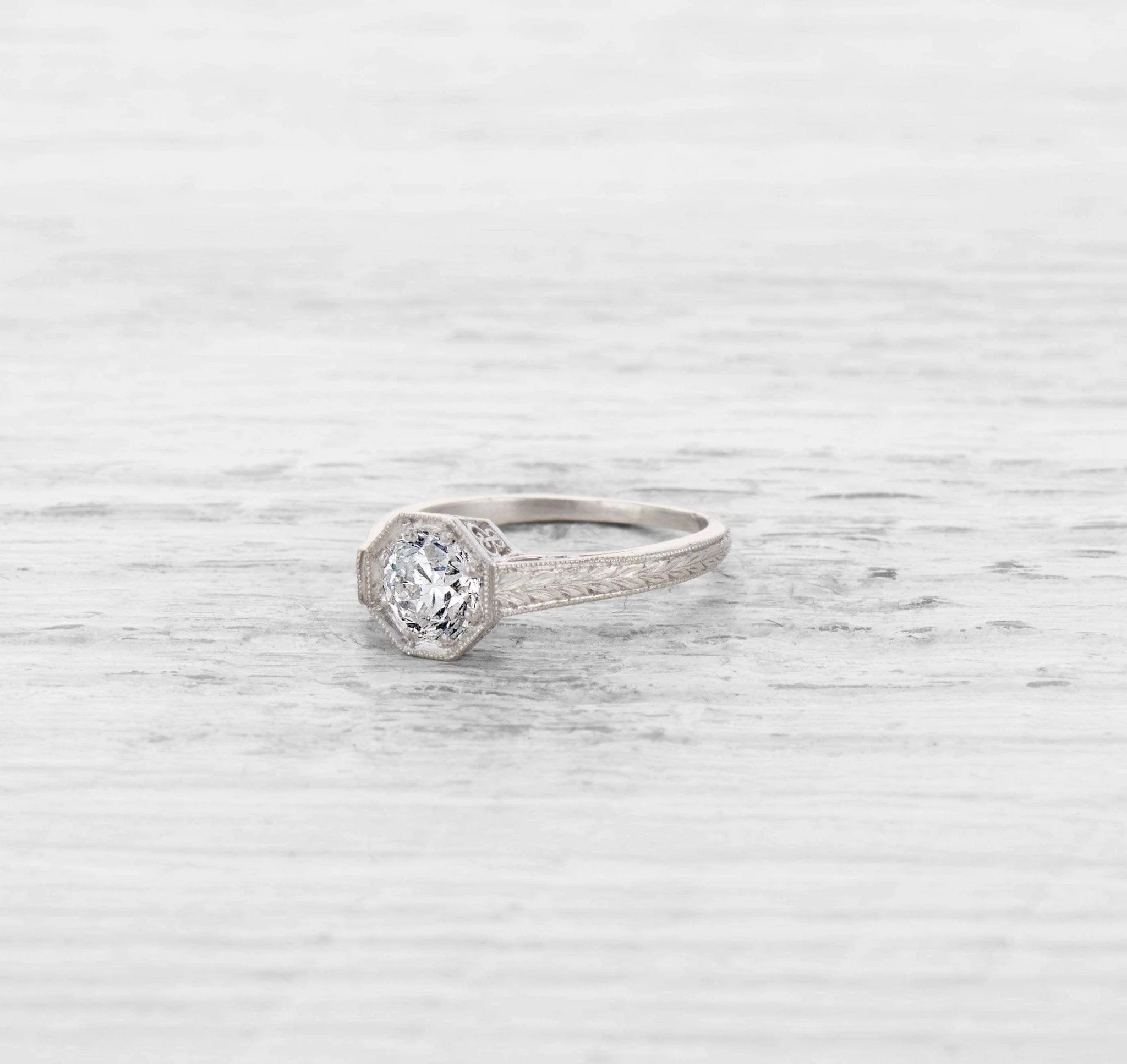 .66 CARAT ART DECO DIAMOND SOLITAIRE ENGAGEMENT RING