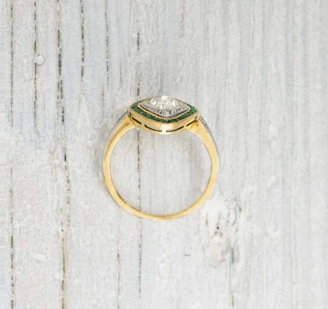 .70 Carat Emerald & Diamond Edwardian Engagement Ring - Image 4