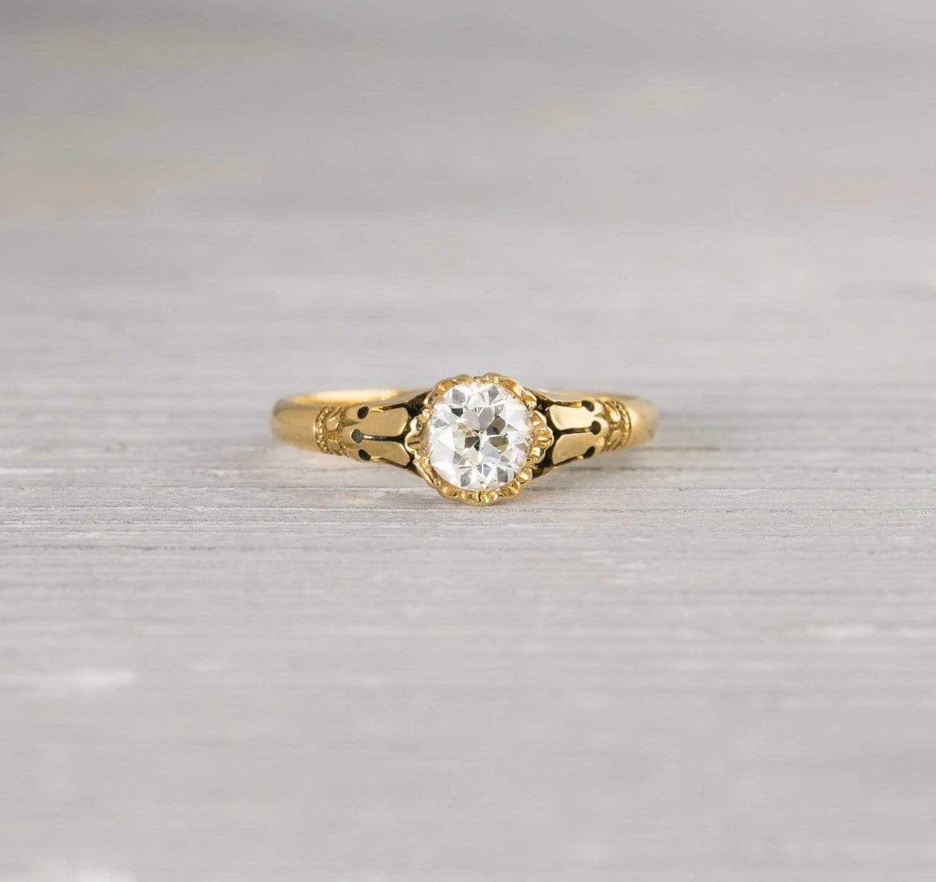 .70 Carat Yellow Gold Antique Victorian Engagement Ring - Image 3