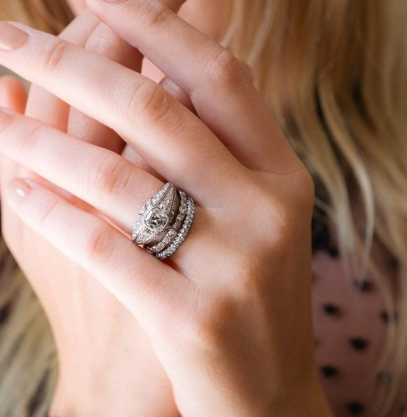 Art Deco .72 Carat Old Mine Cushion Cut Filigree Ring - Image 4