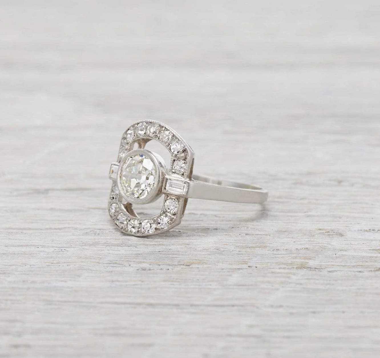 0.75 Carat Art Deco Diamond Engagement Ring