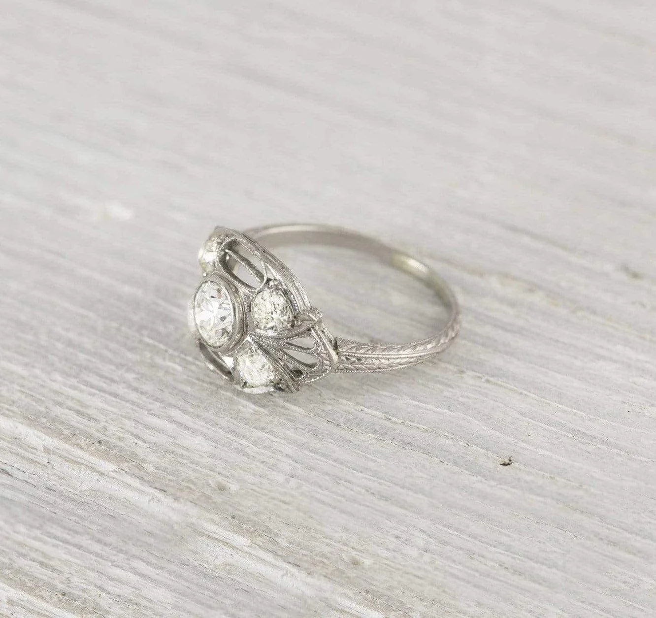 .75 Carat Vintage Edwardian Diamond Engagement Ring
