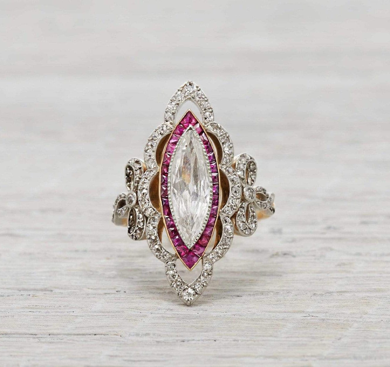 .80 Carat Edwardian Diamond and Ruby Ring - Image 2