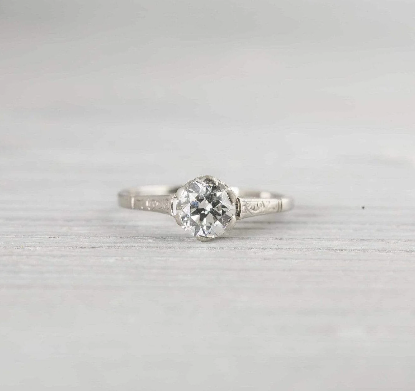 .80 Carat Vintage Art Deco Diamond Engagement Ring - Image 2