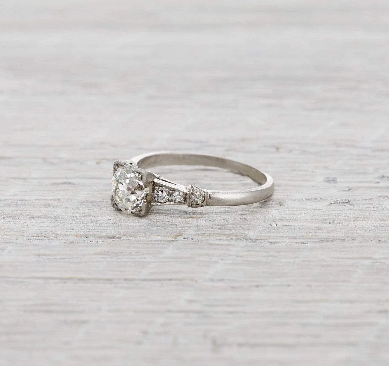.84 Carat Old European Cut Diamond Engagement Ring
