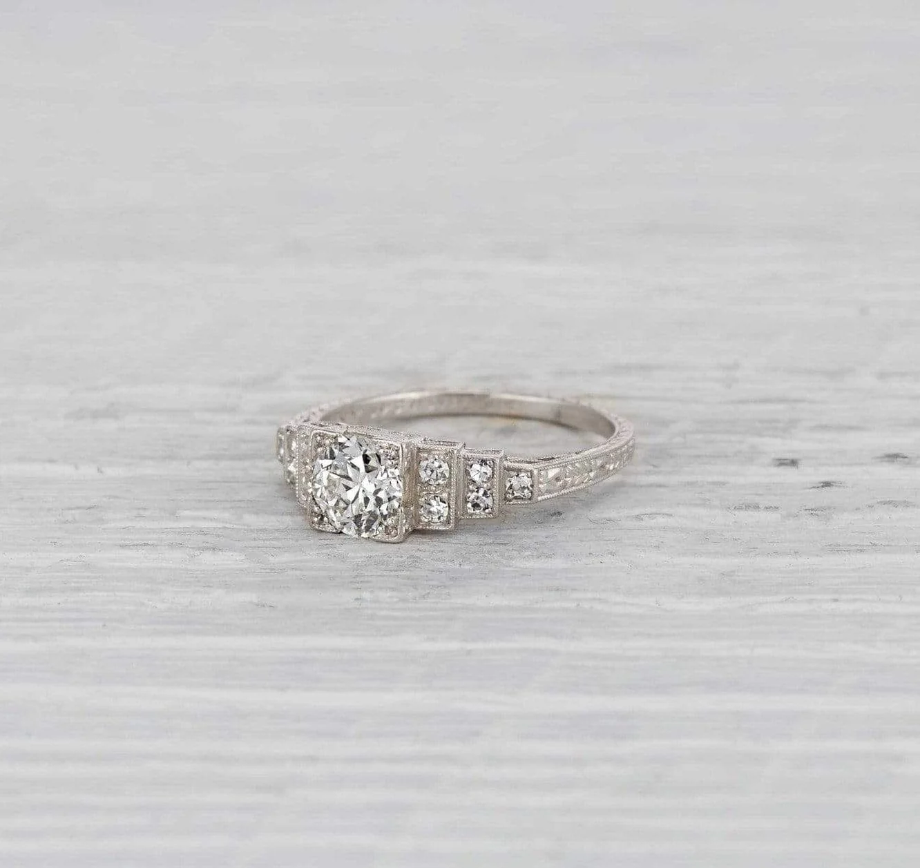 .85 Carat Art Deco Engagement Ring