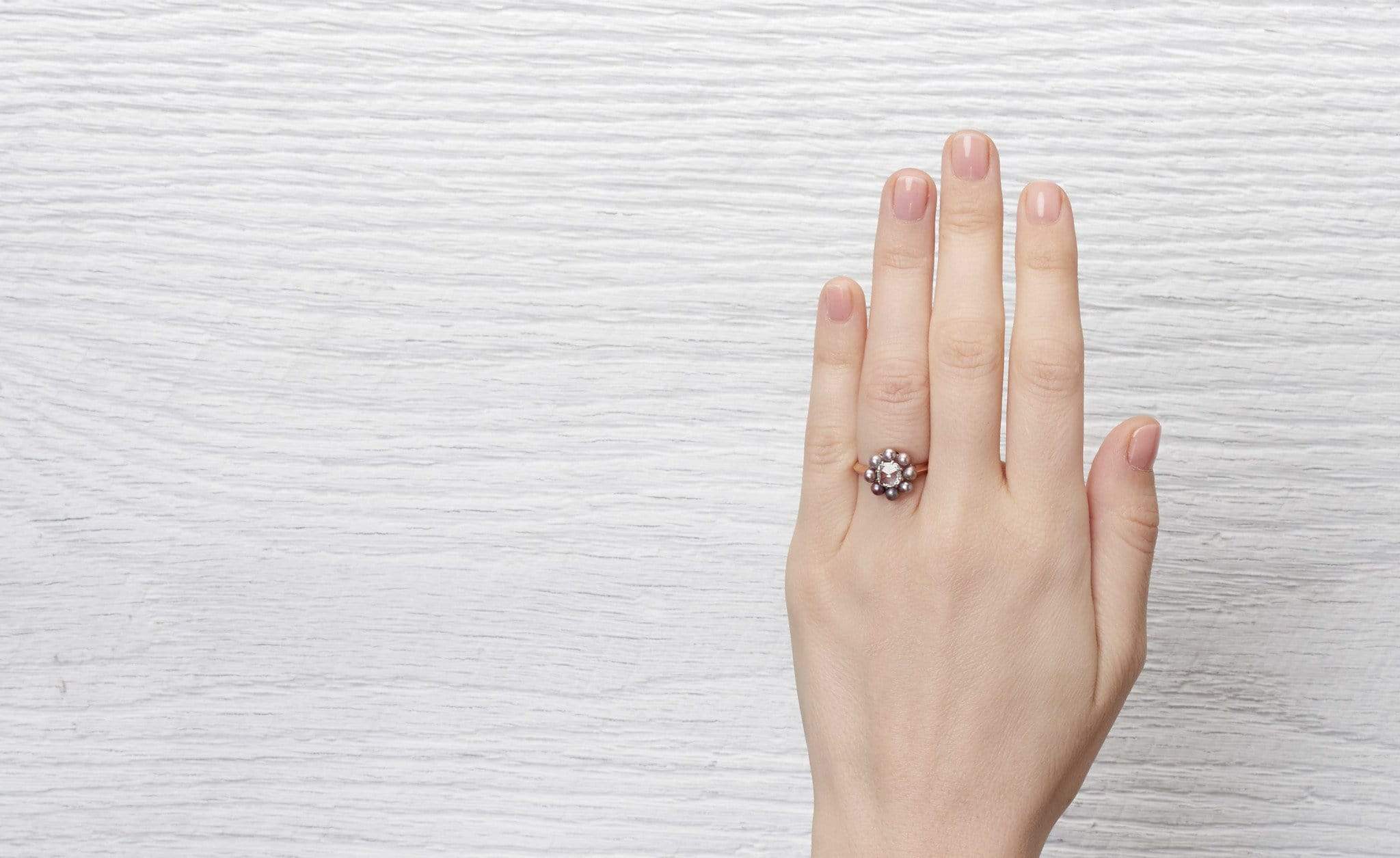 .85 Carat Victorian Diamond and Pearl Cluster Ring - Image 5