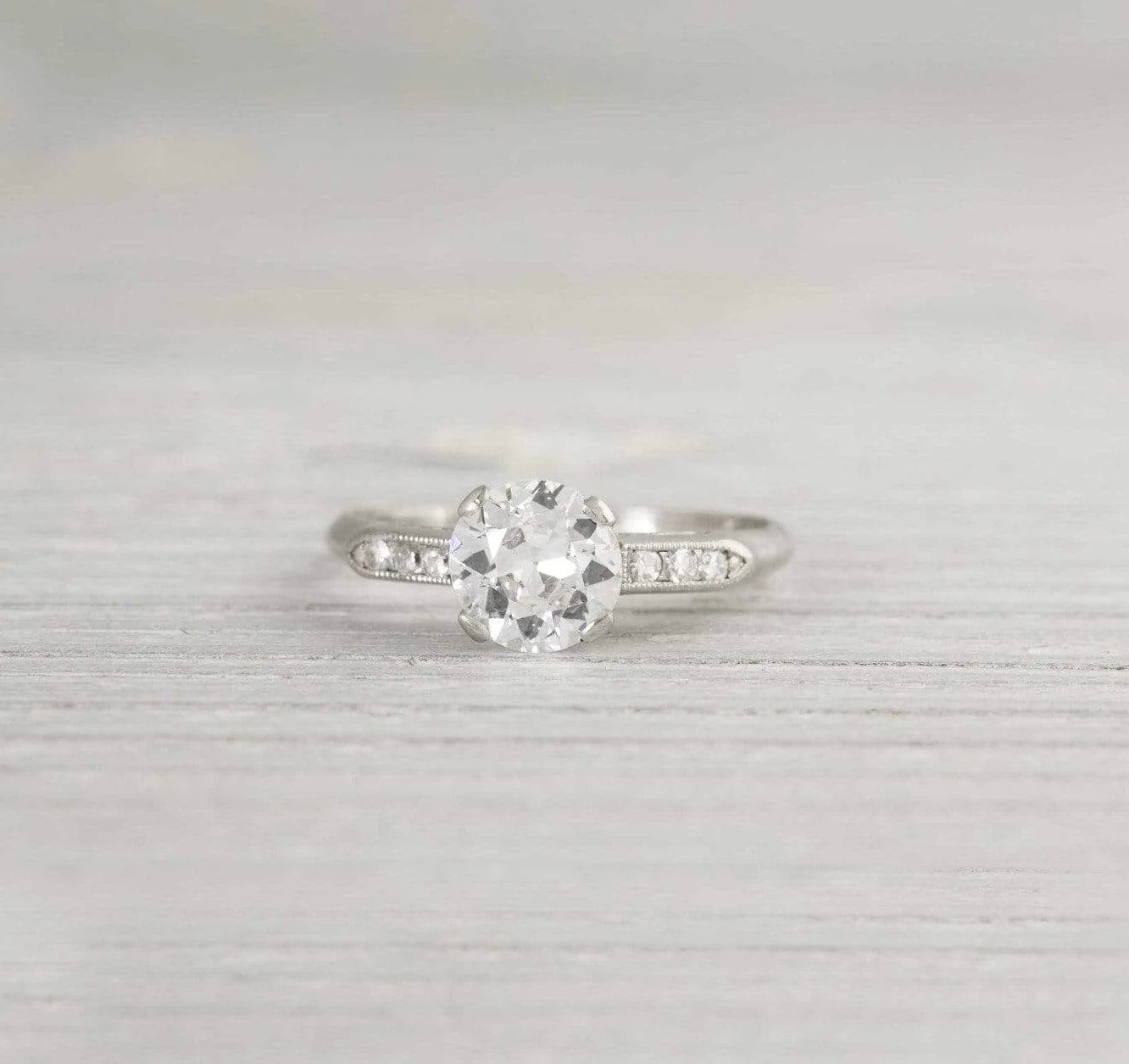 .85 Carat Vintage Art Deco Diamond Engagement Ring - Image 2