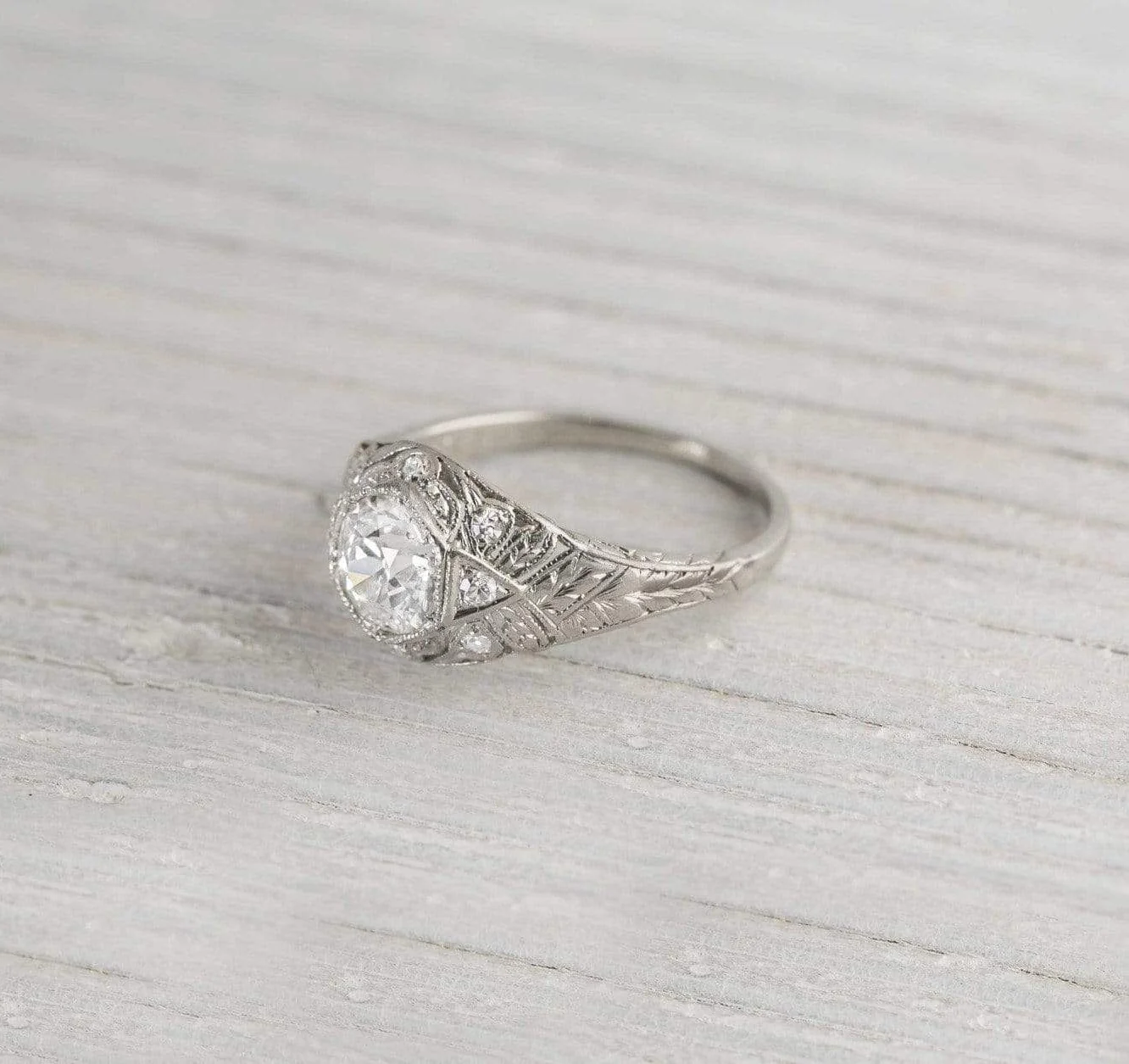 .85 Carat Vintage Diamond Engagement Ring