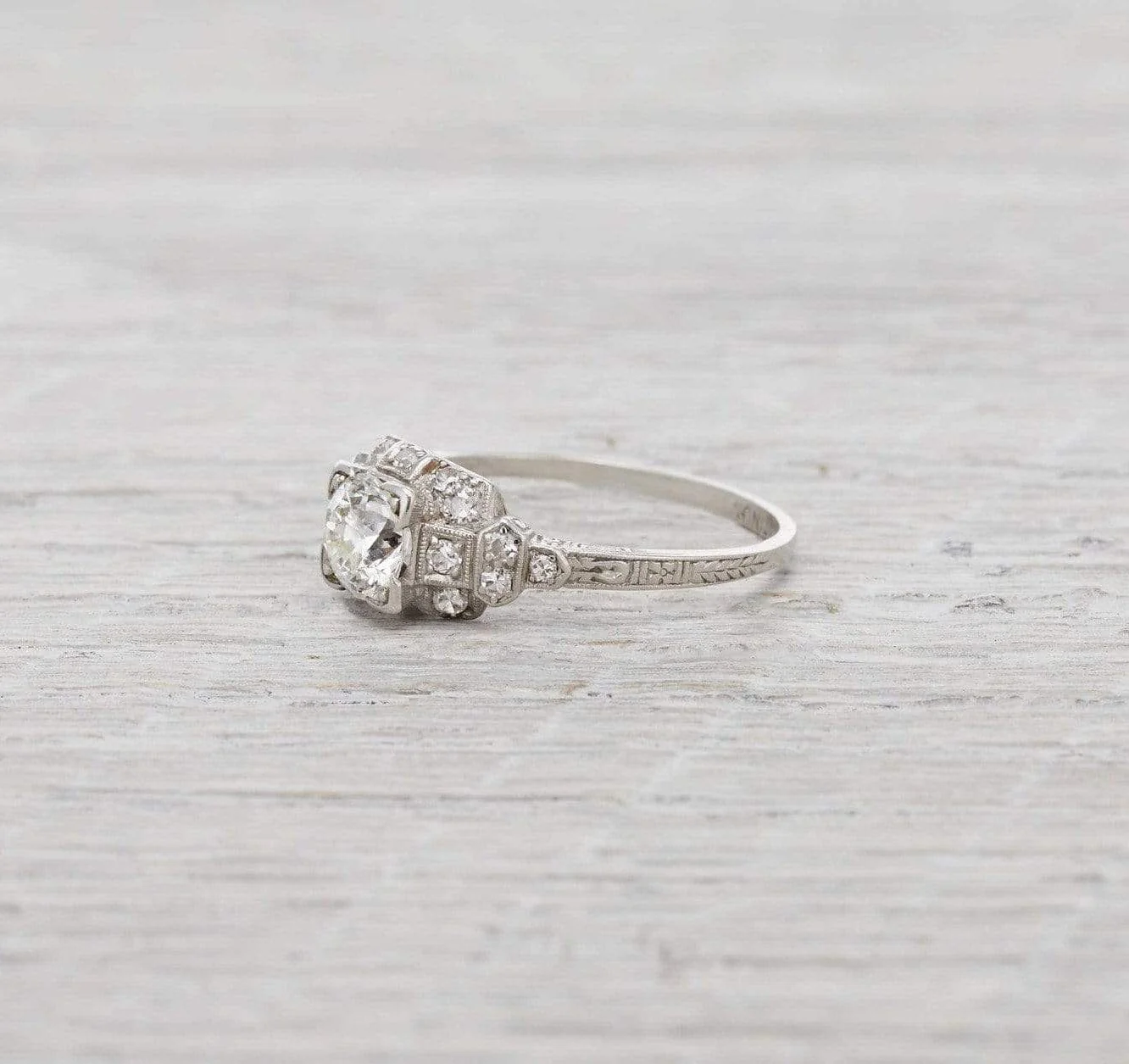 .90 Carat Vintage Art Deco Diamond Engagement Ring