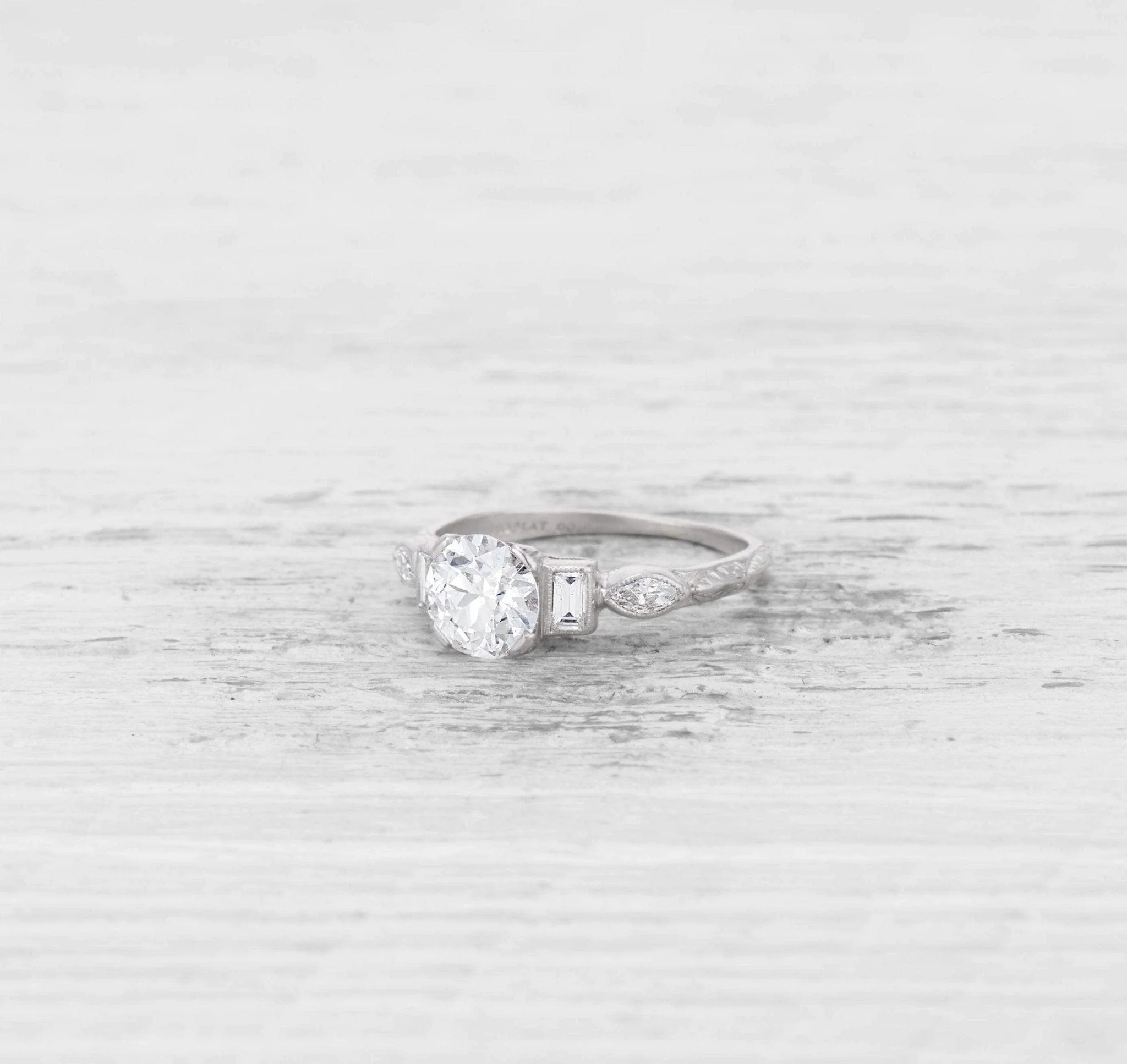 .91 CARAT ART DECO DIAMOND ENGAGEMENT RING