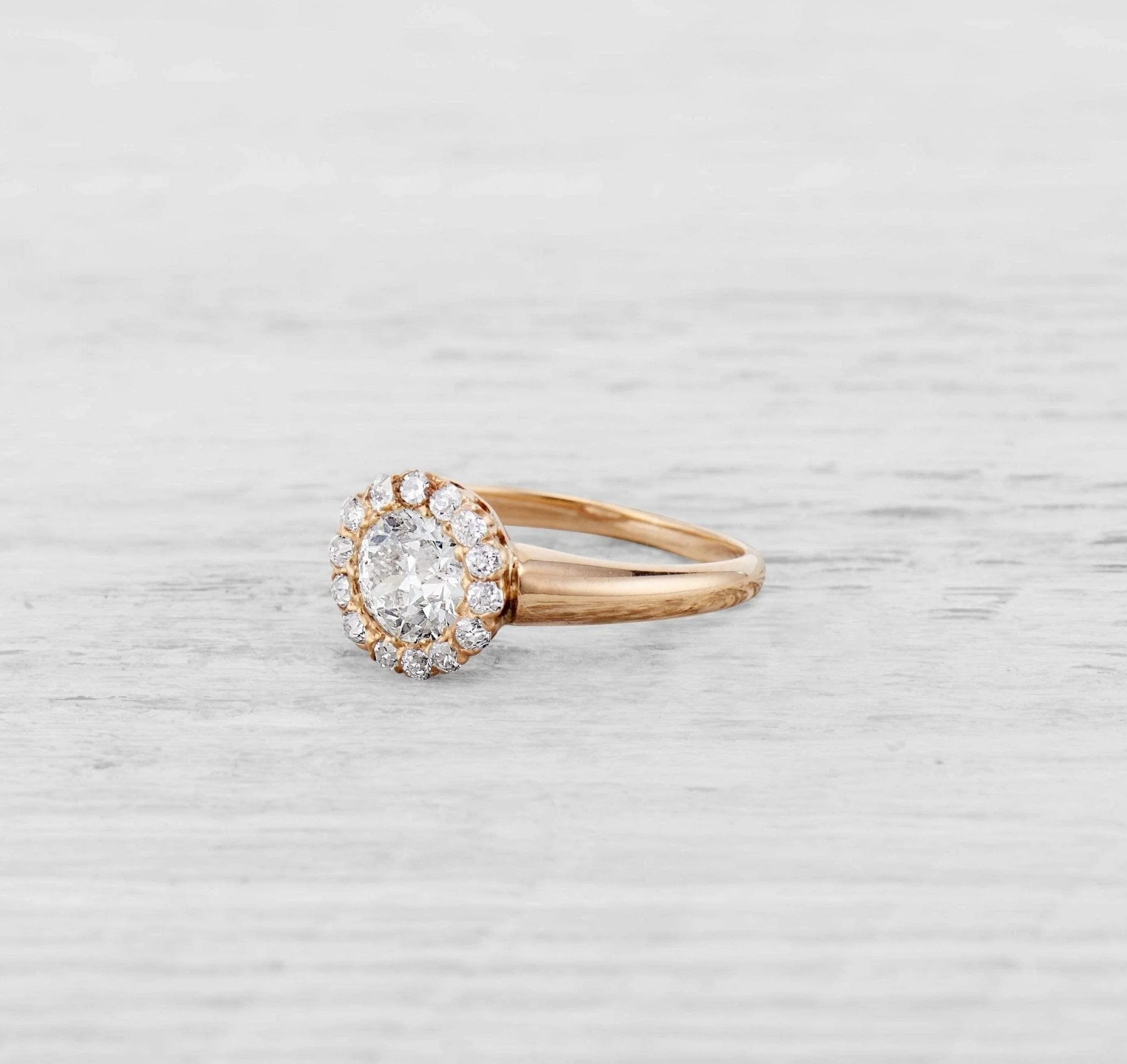 .91 CARAT VICTORIAN DIAMOND CLUSTER ENGAGEMNET RING