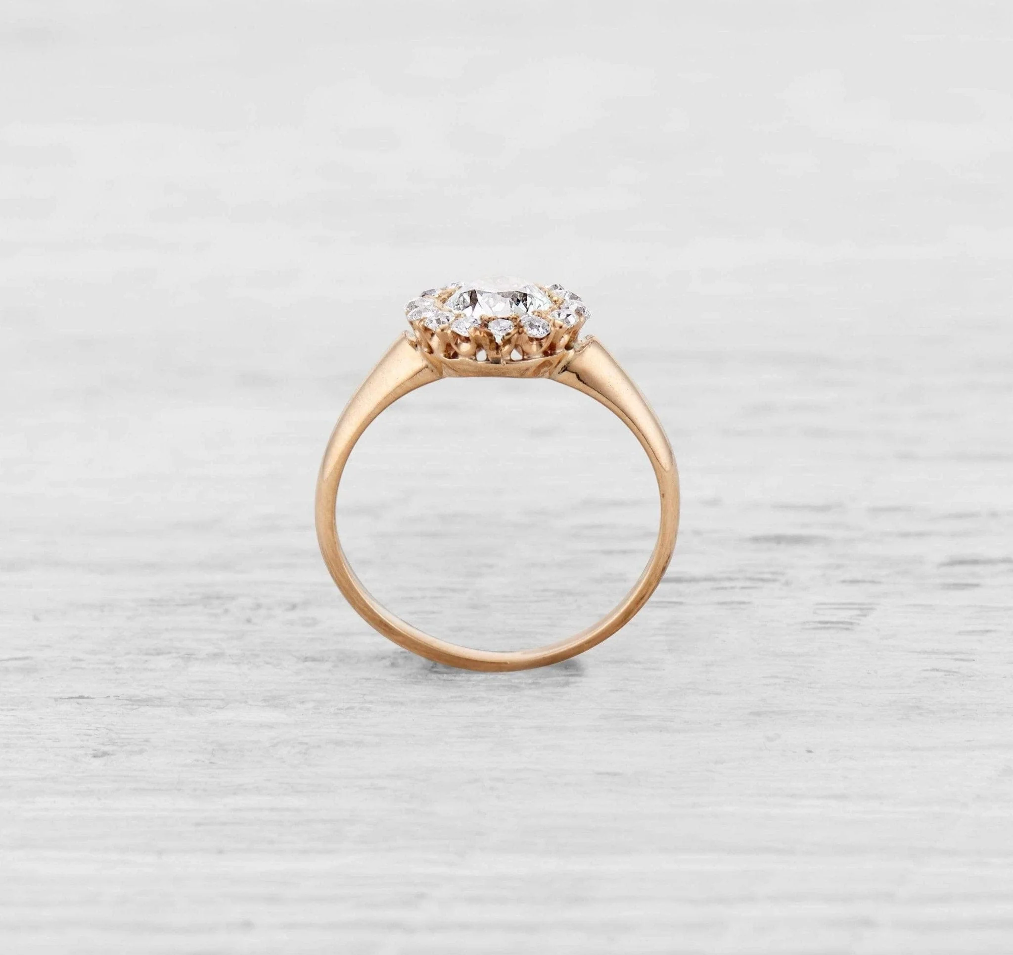.91 CARAT VICTORIAN DIAMOND CLUSTER ENGAGEMNET RING - Image 4