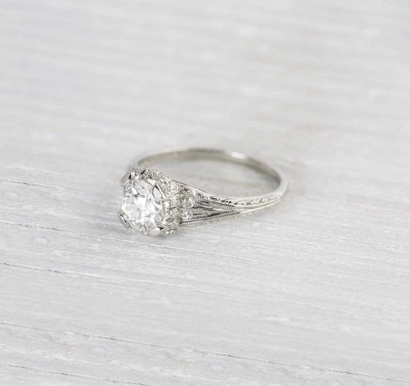 .93 Carat Edwardian Diamond Engagement Ring