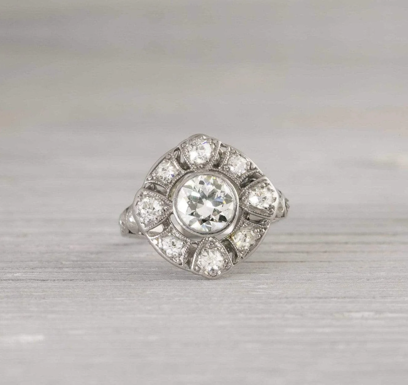 .96 Carat Old European Cut Diamond Edwardian Engagement Ring - Image 2