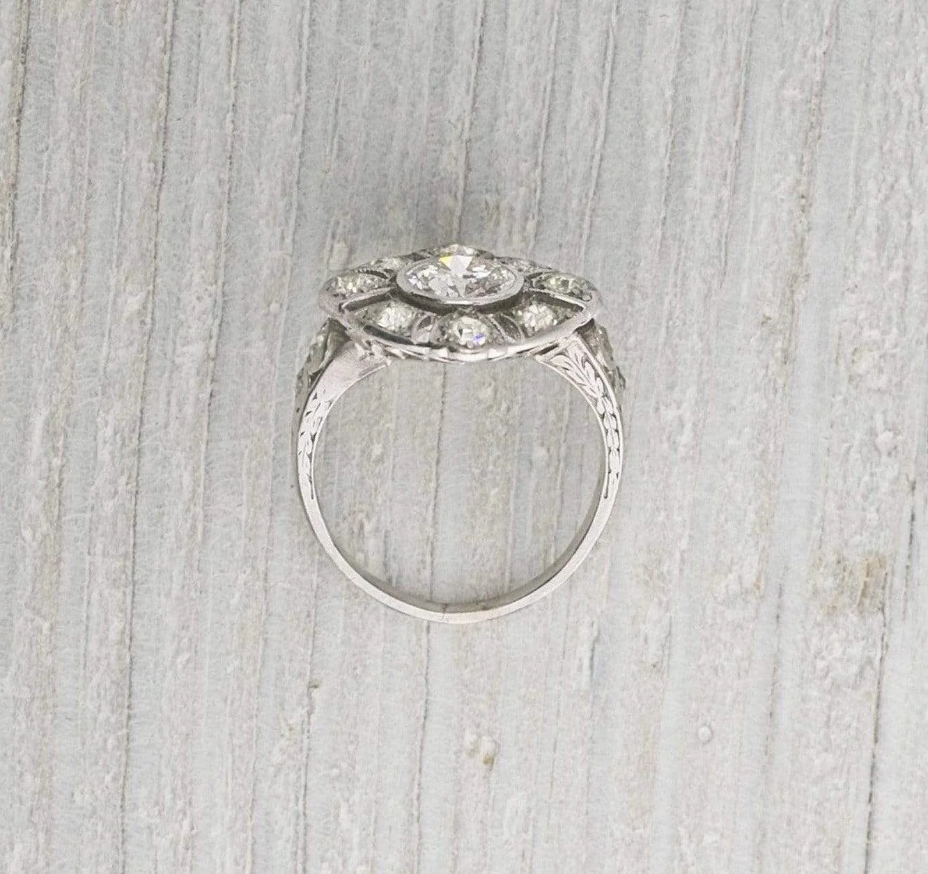 .96 Carat Old European Cut Diamond Edwardian Engagement Ring - Image 4