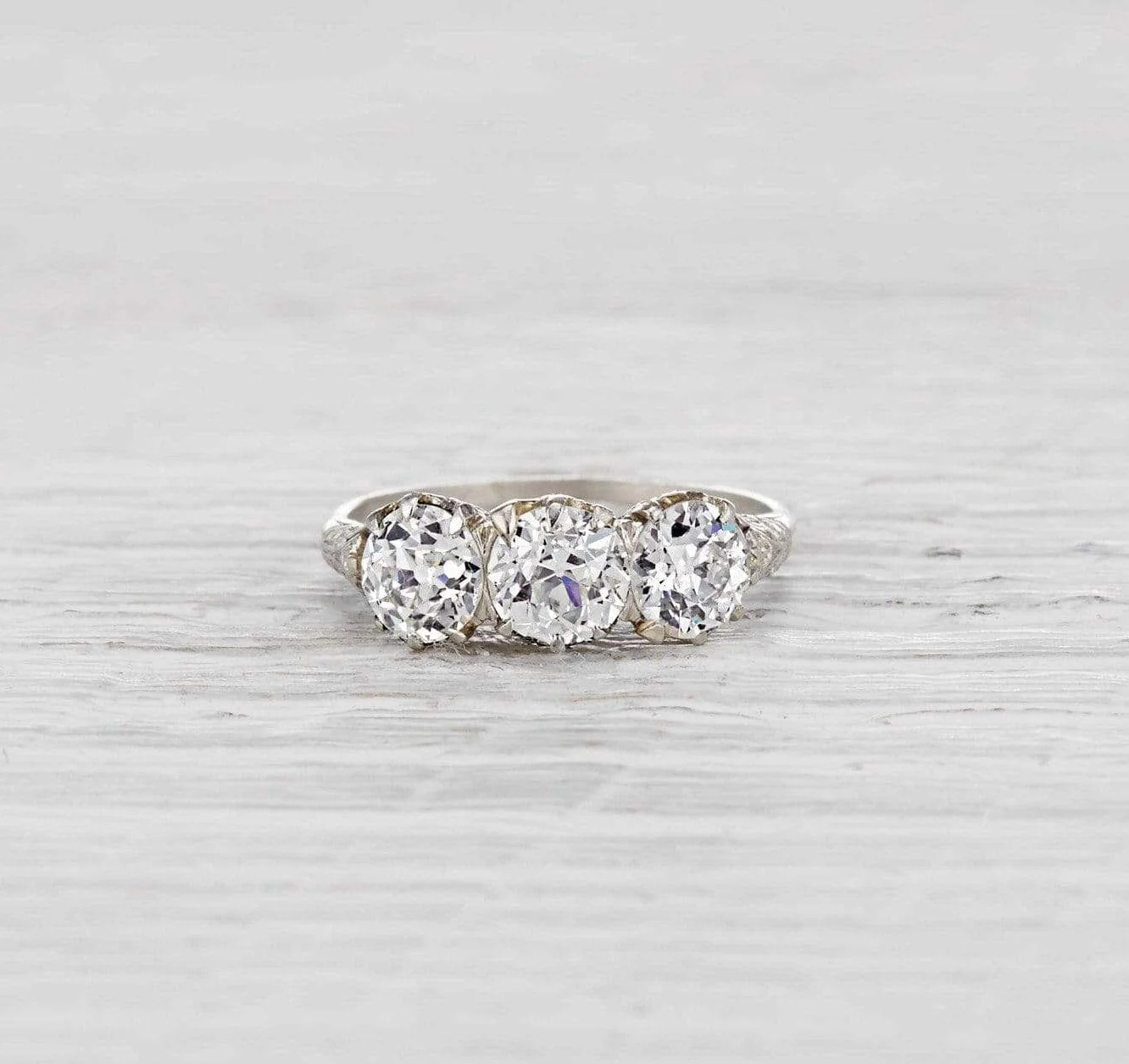 .99 Carat Edwardian Three Stone Ring - Image 2