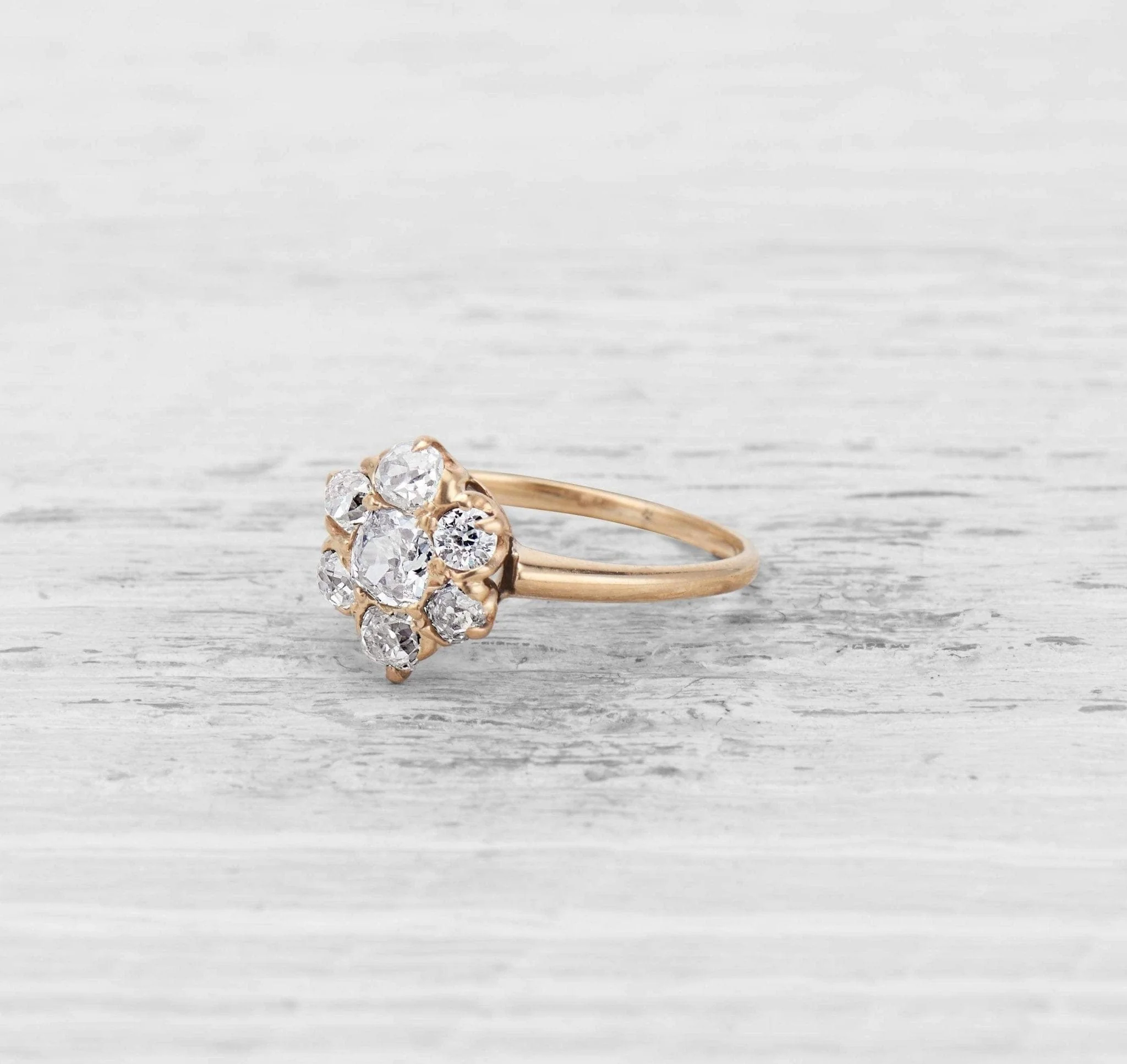 ANTIQUE DIAMOND CLUSTER ENGAGEMENT RING