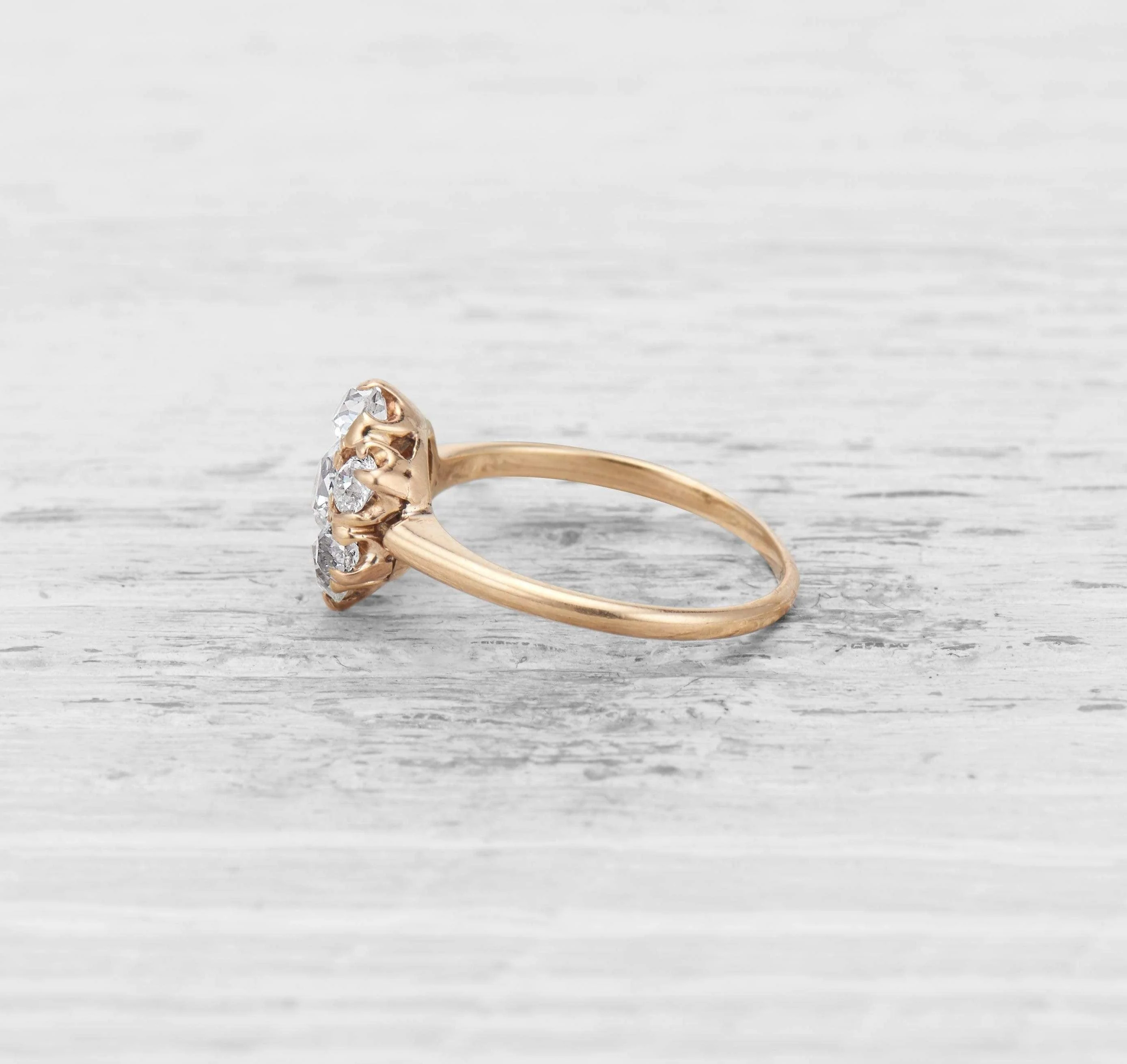 ANTIQUE DIAMOND CLUSTER ENGAGEMENT RING - Image 3