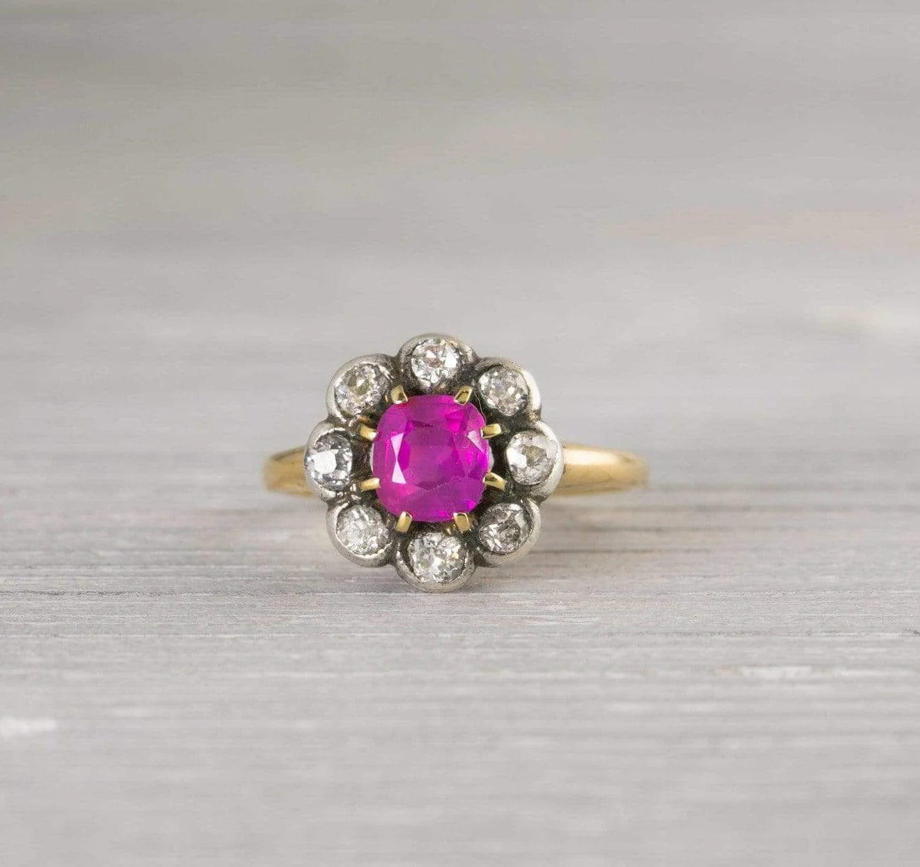 Antique Pink Sapphire Engagement Ring - Image 2
