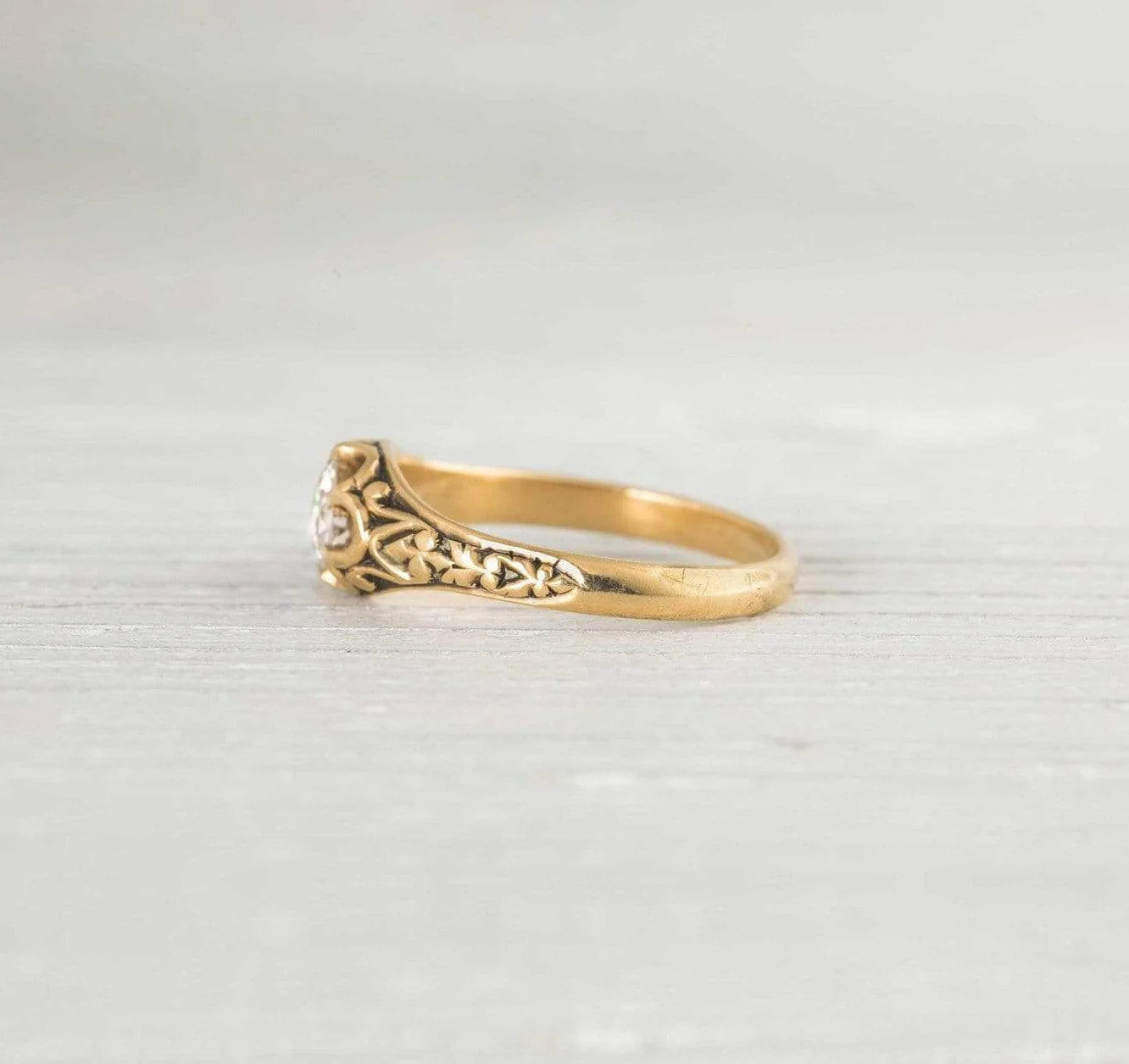 .50 Carat Antique Victorian Diamond & Gold Buttercup Engagement Ring - Image 3