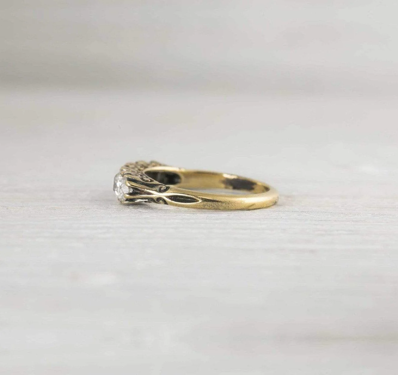 Antique Victorian Five Stone Diamond Gold Commitment Ring - Image 3
