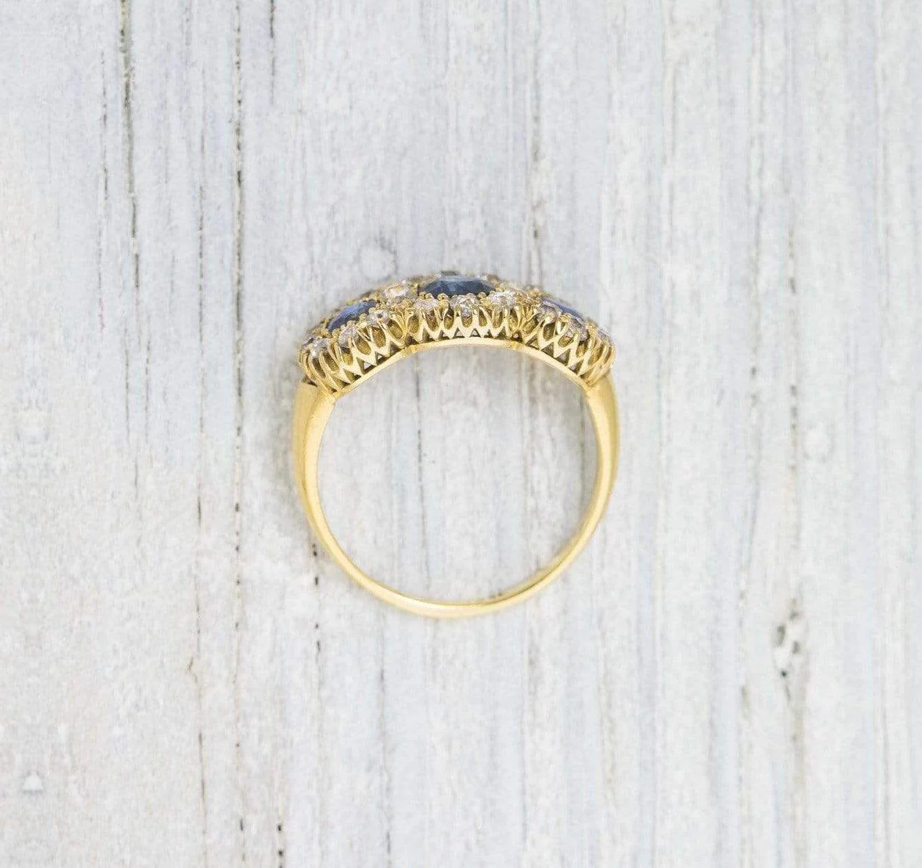 Antique Victorian Three Stone Diamond Gold Commitment Ring - Image 4
