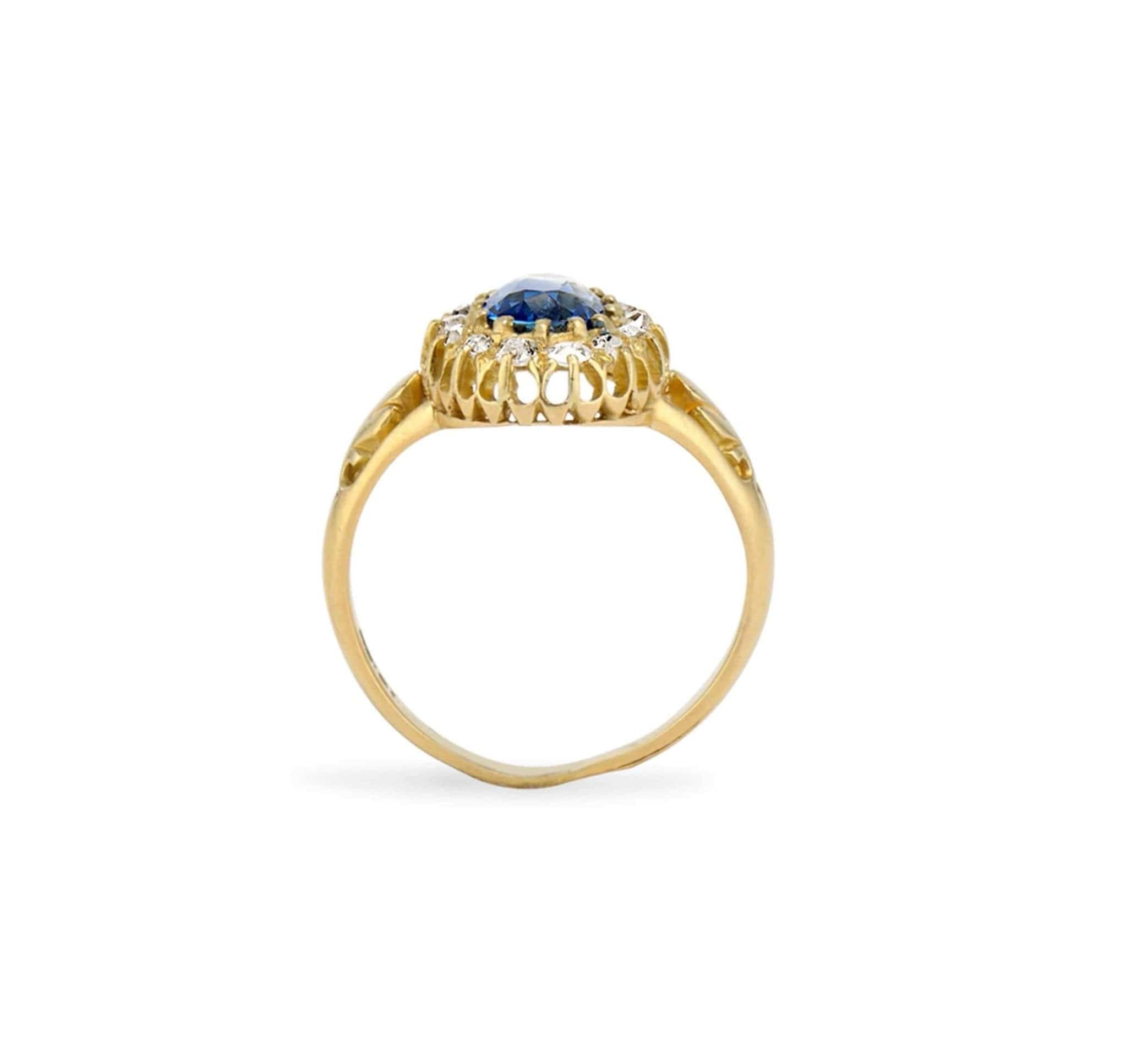 Antique Victorian Sapphire and Diamond Ring - Image 4