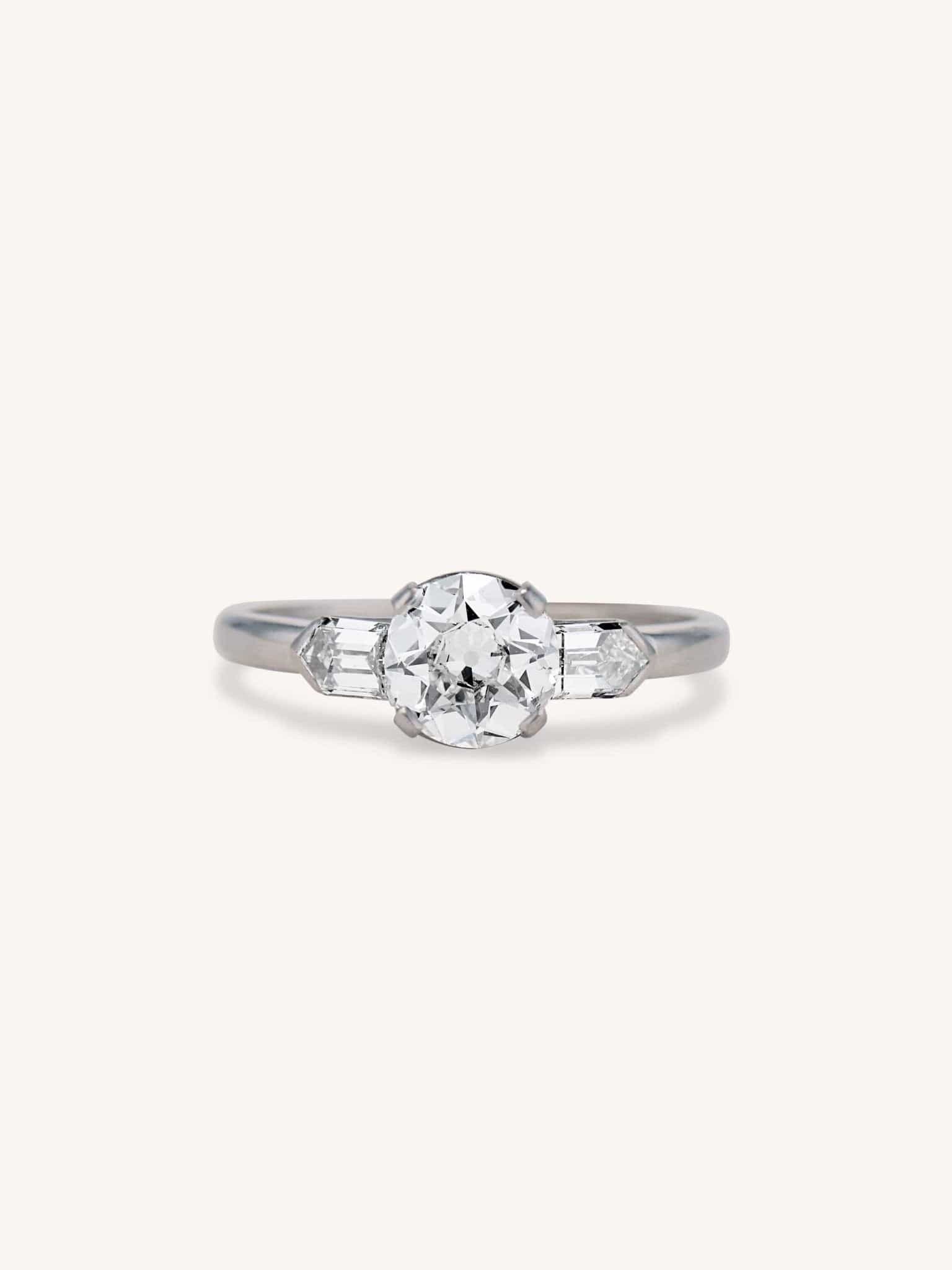 Art Deco 1.00 Carat Old European Cut Diamond Vintage Engagement Ring, New York City