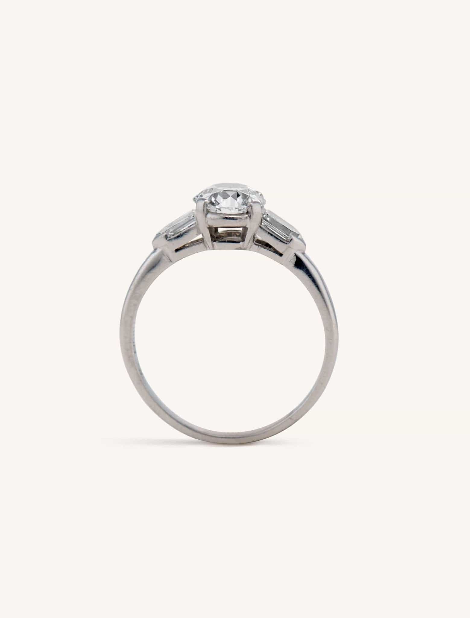 Art Deco 1.00 Carat Old European Cut Diamond Vintage Engagement Ring, New York City - Image 5