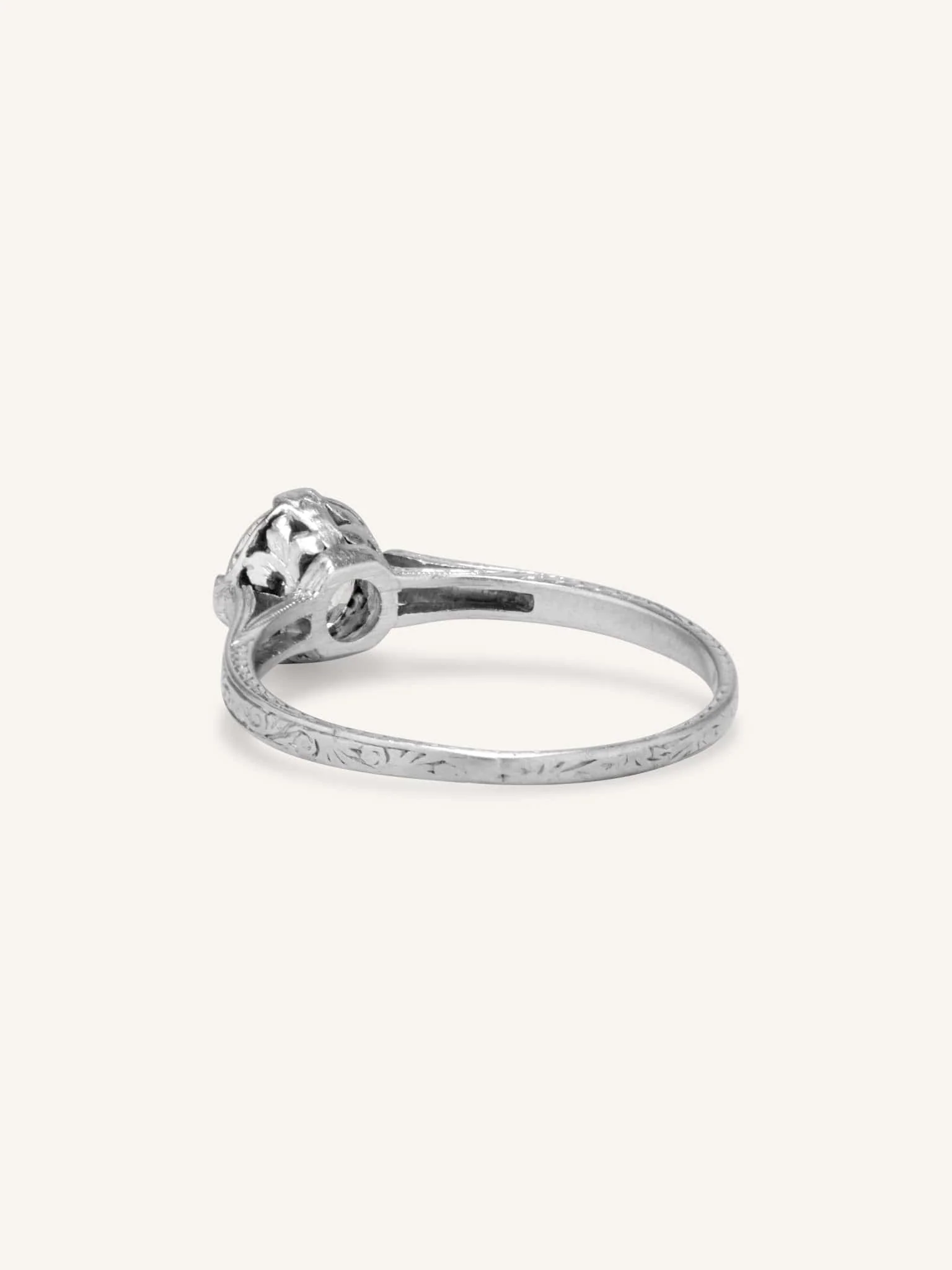 Art Deco 1.03 Carat Old European Cut Diamond Vintage Engagement Ring - Image 4