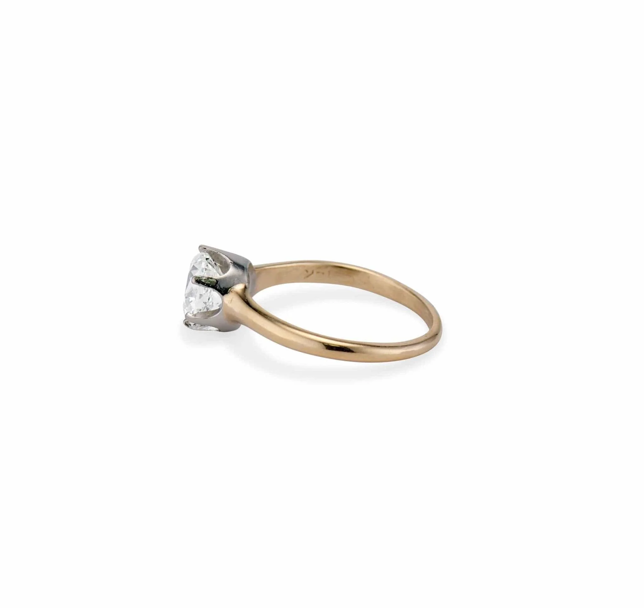 Art Deco 1.04 Cushion-Cut Diamond and Gold Solitaire Engagement Ring - Image 3
