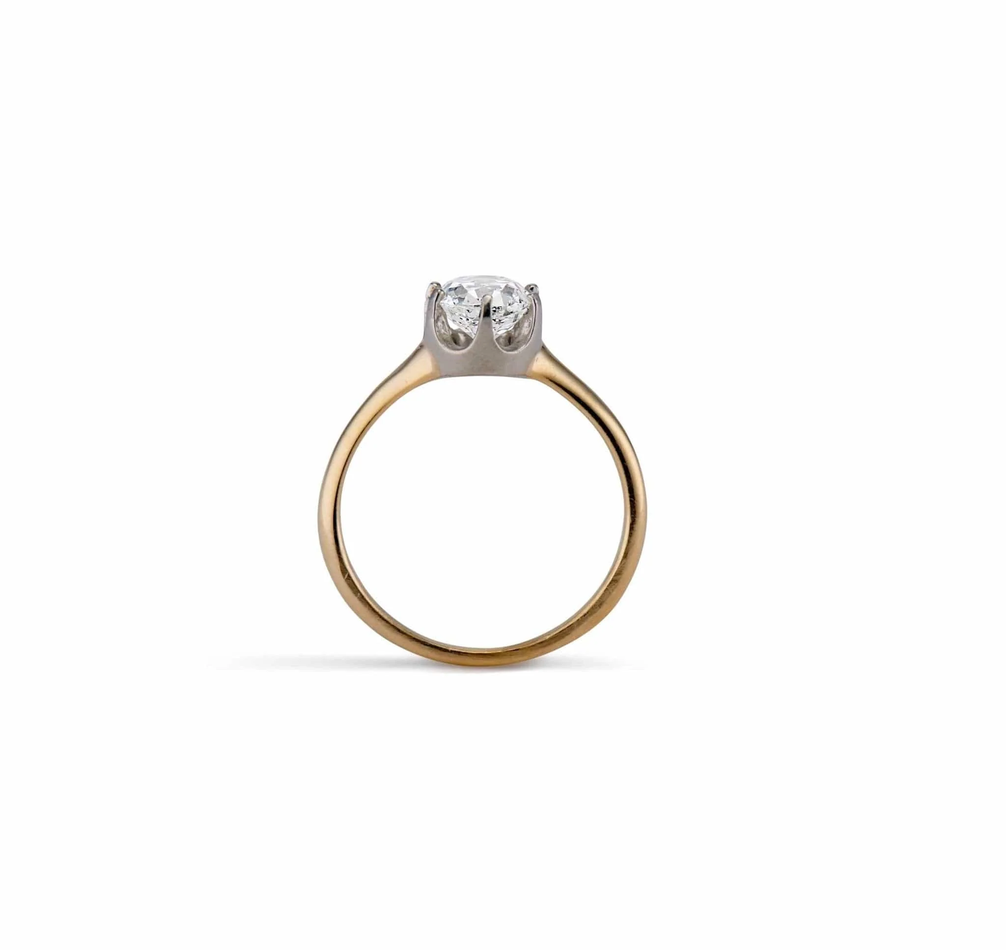 Art Deco 1.04 Cushion-Cut Diamond and Gold Solitaire Engagement Ring - Image 4