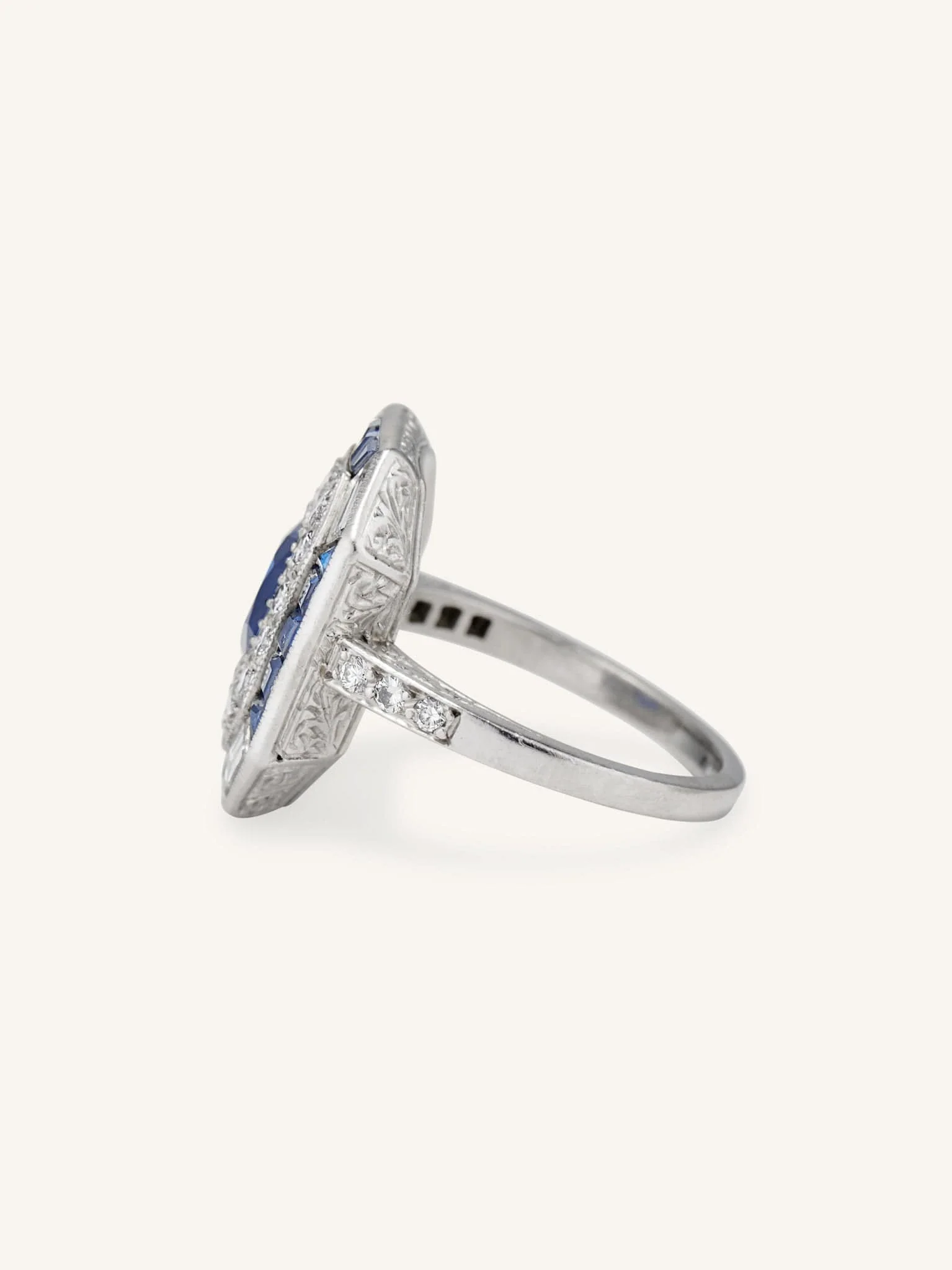 Art Deco 1.30 Carat Sapphire and Diamond Ring - Image 4