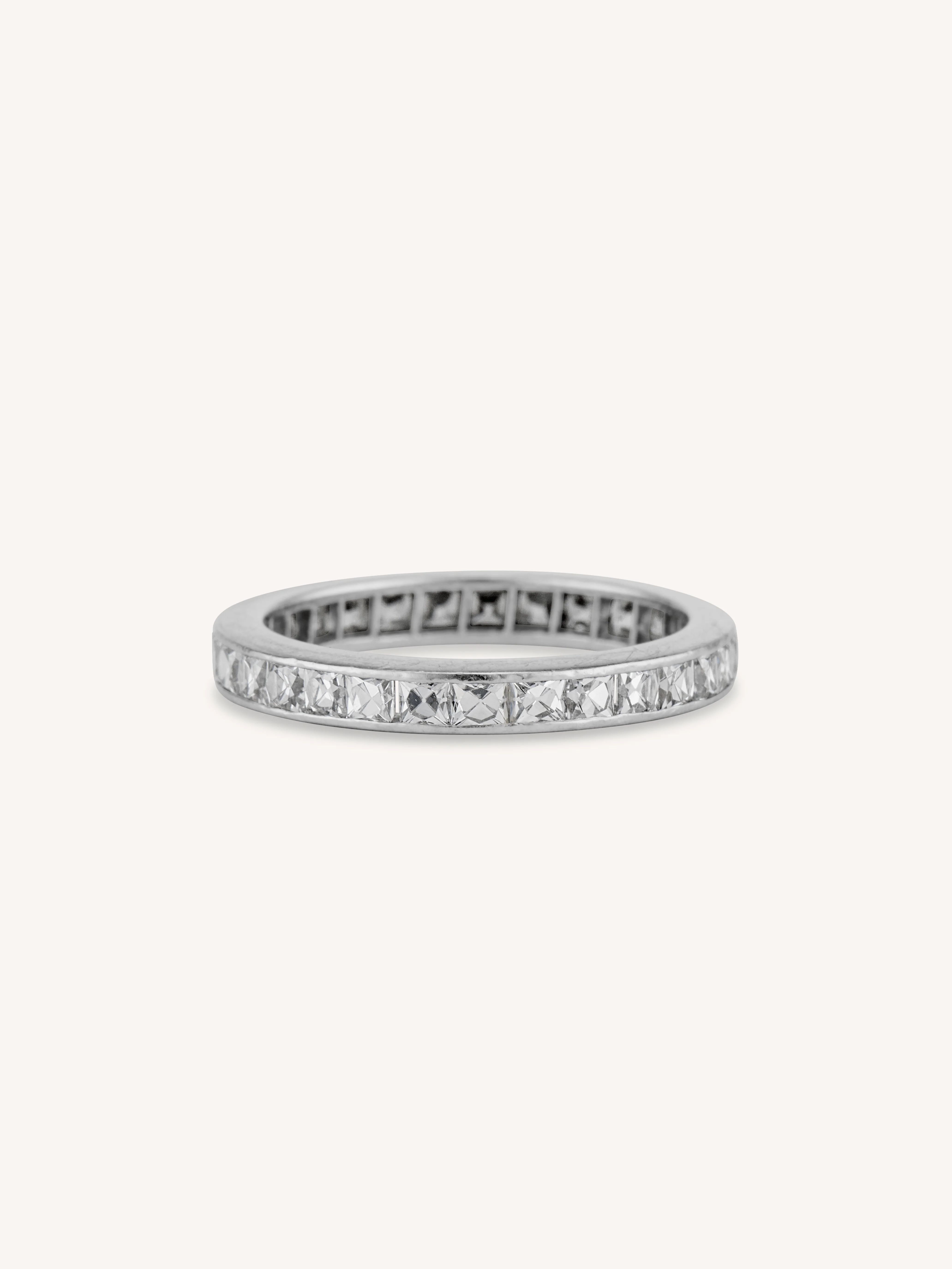 Art Deco 1.55 Carat French Cut Vintage Wedding Band - Size 5.5