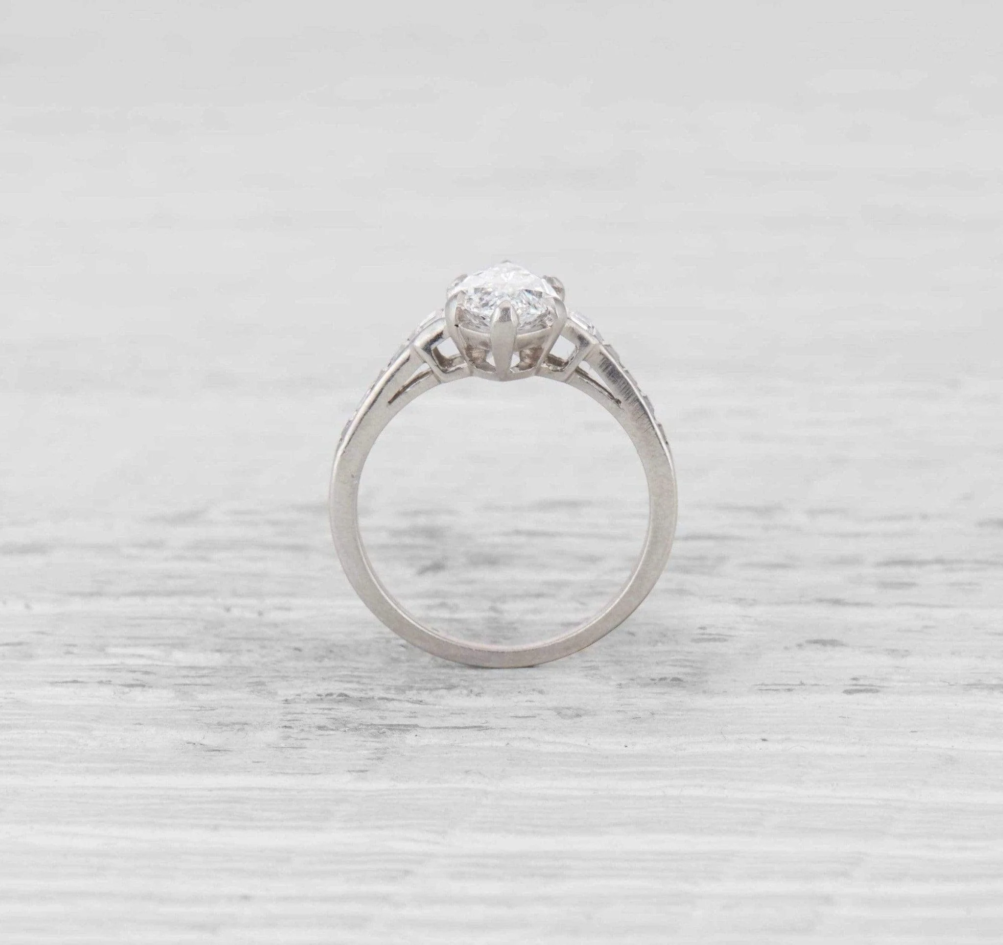 1.71 Carat Art Deco Marquise-cut Diamond Ring - Image 5
