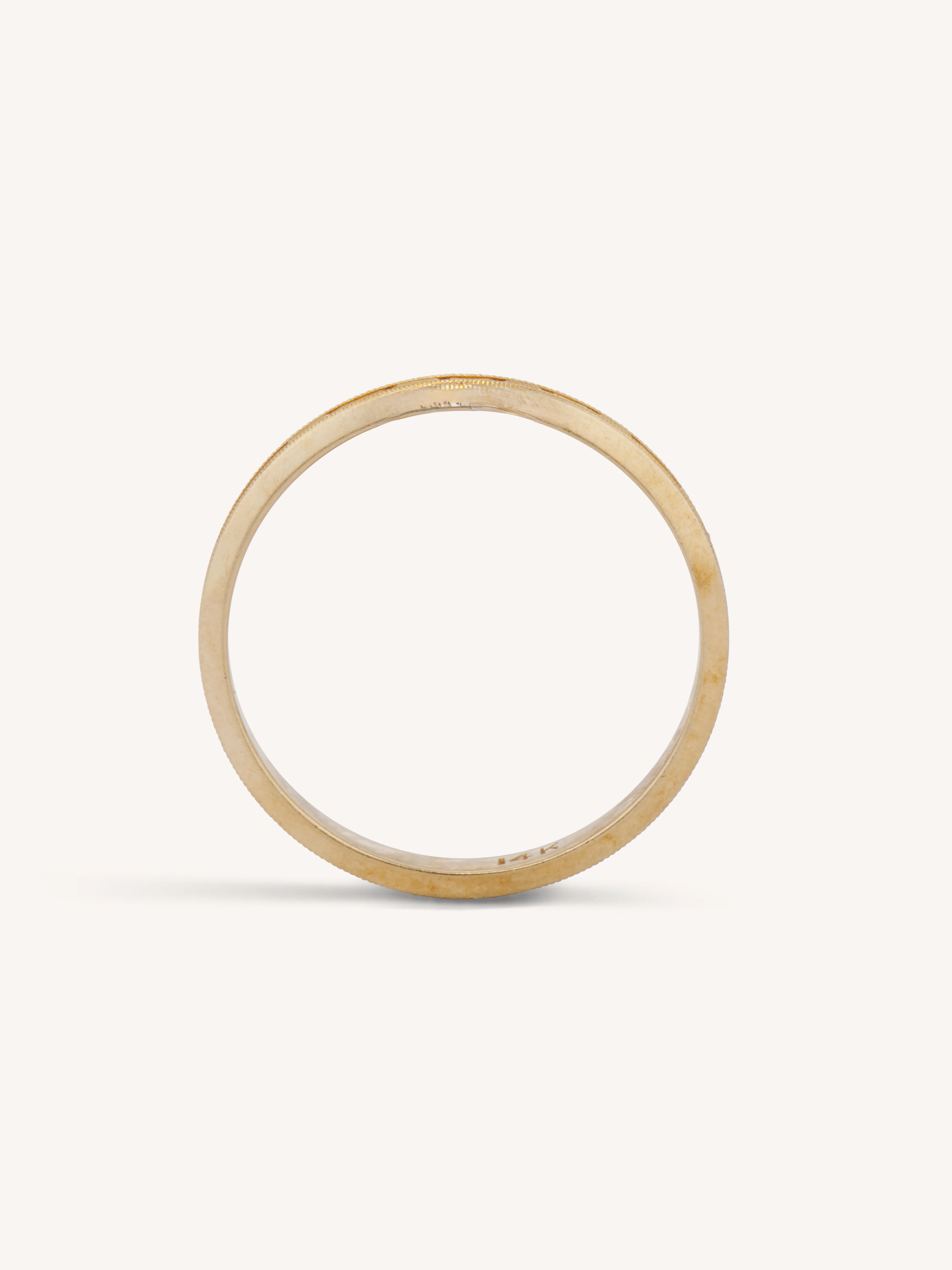 Art Deco 14k Yellow Gold Engraved Antique Band - Size 6.25 - Image 4