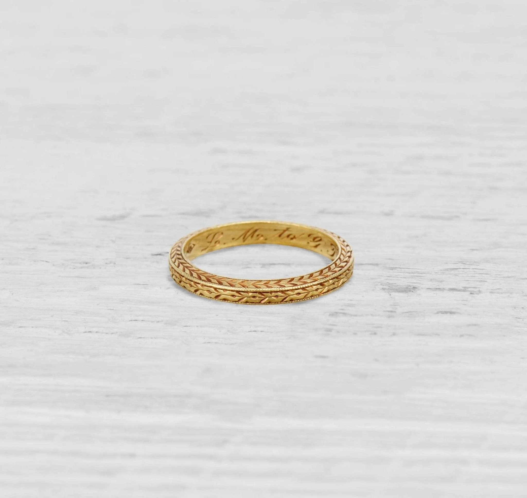 ART DECO 18K YELLOW GOLD WEDDING BAND - Image 3