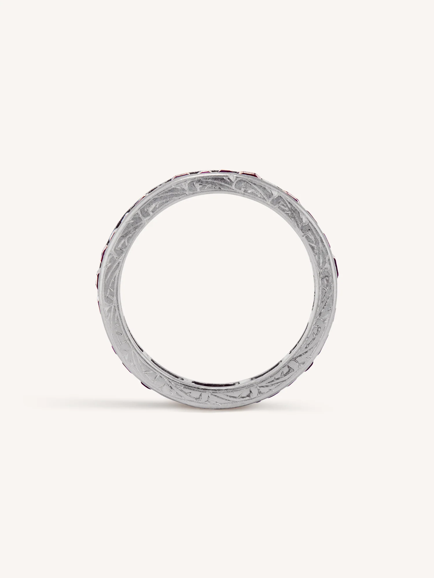 Art Deco 2.10 Carat Emerald Cut Ruby Vintage Eternity Band - Size 5.75 - Image 5