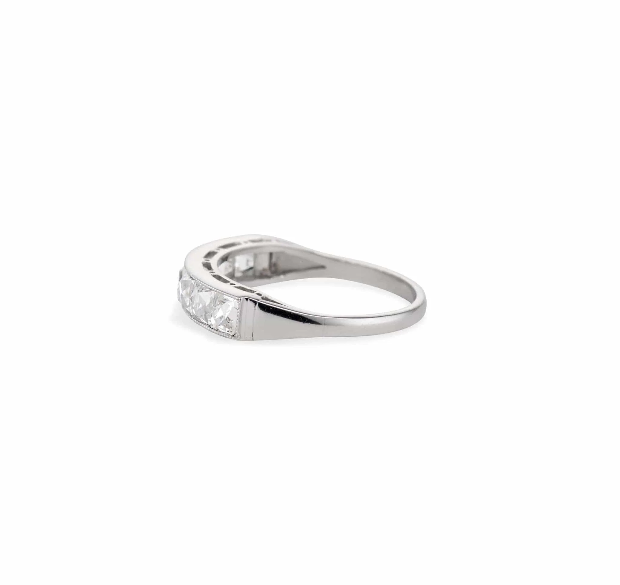 Art Deco 2.10 Carat French-Cut Diamond Half Band - Image 3