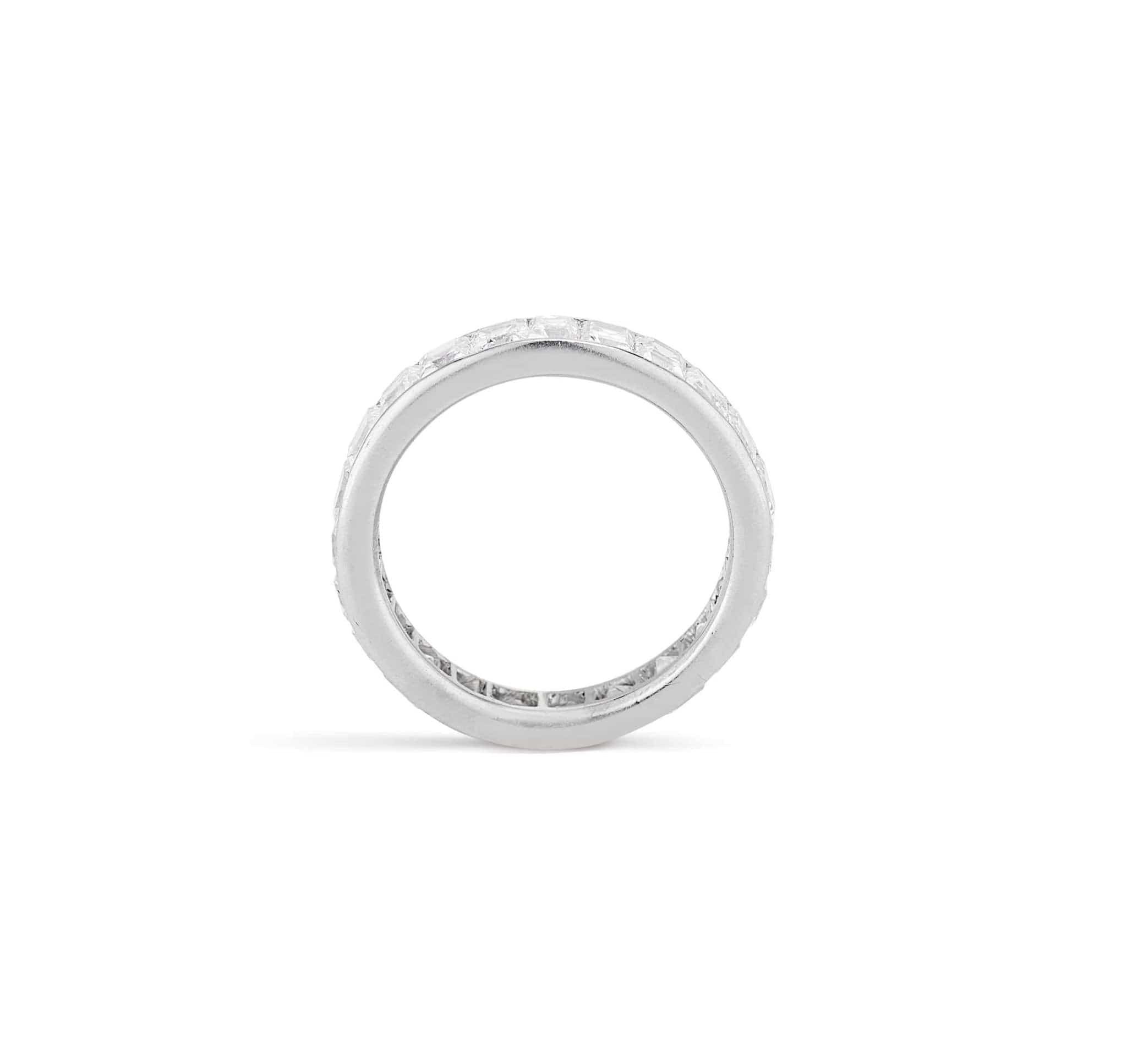 Art Deco 3 Carat Carre & Baguette Cut Diamond Band - Image 3