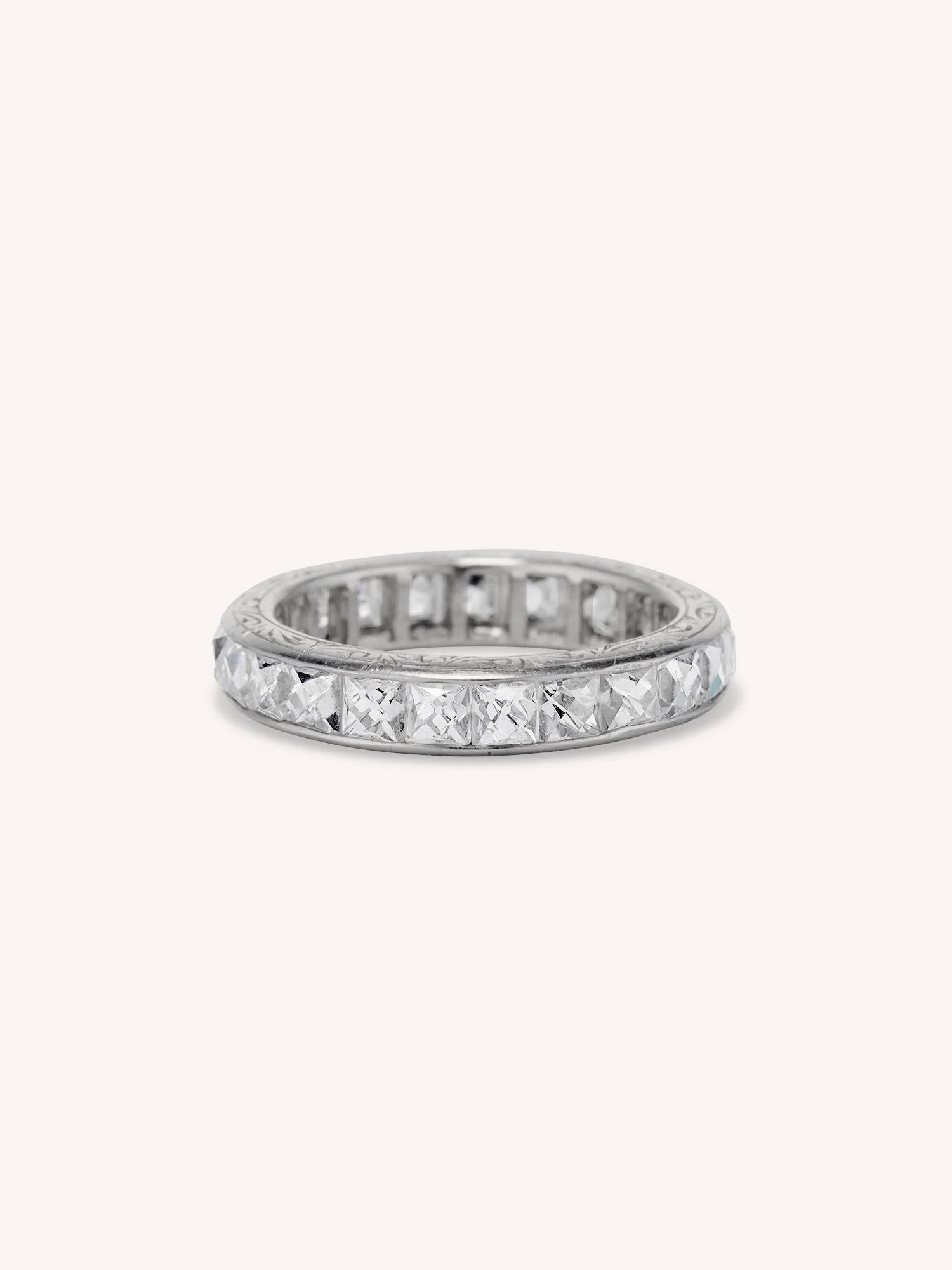 Iconic Art Deco 4 Carat French Cut Diamond Vintage Eternity Band - Size 5.25