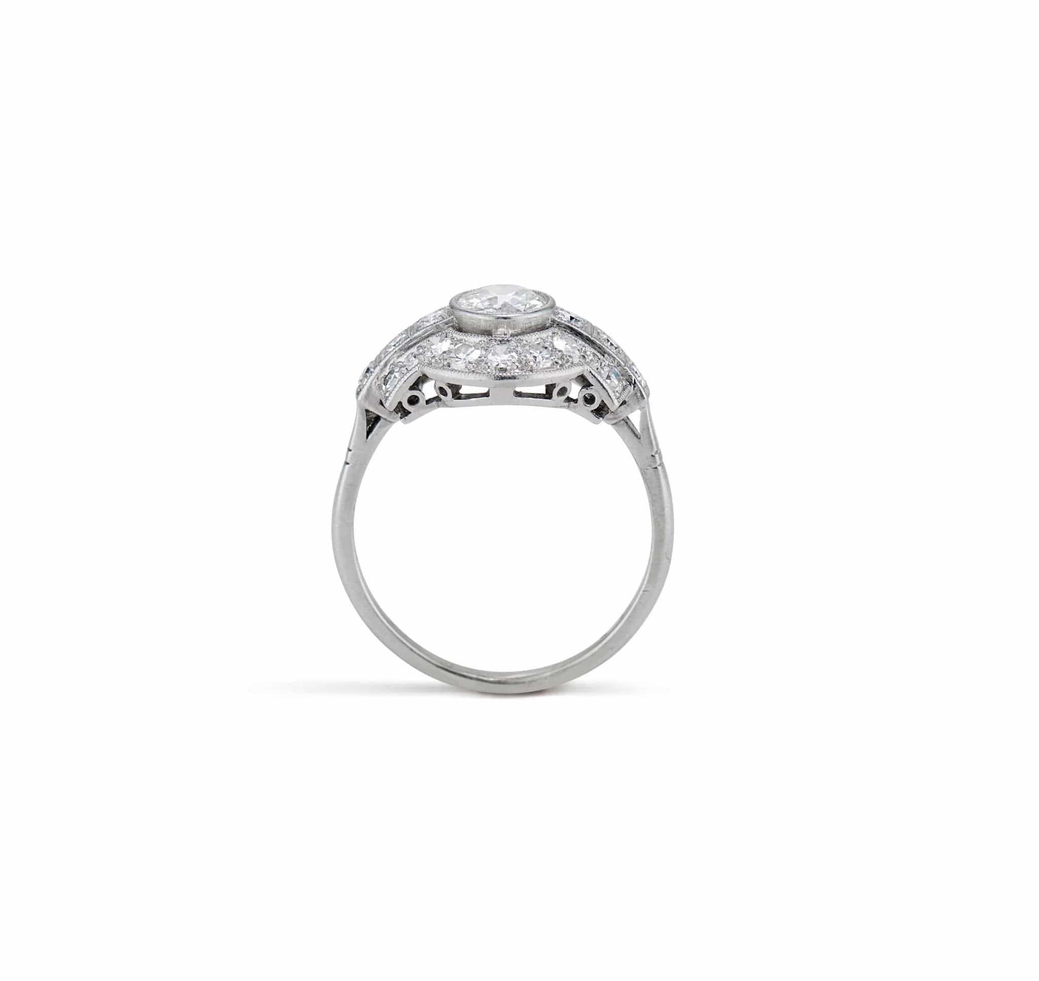 Art Deco .65 Old European-Cut Diamond Engagement Ring - Image 4