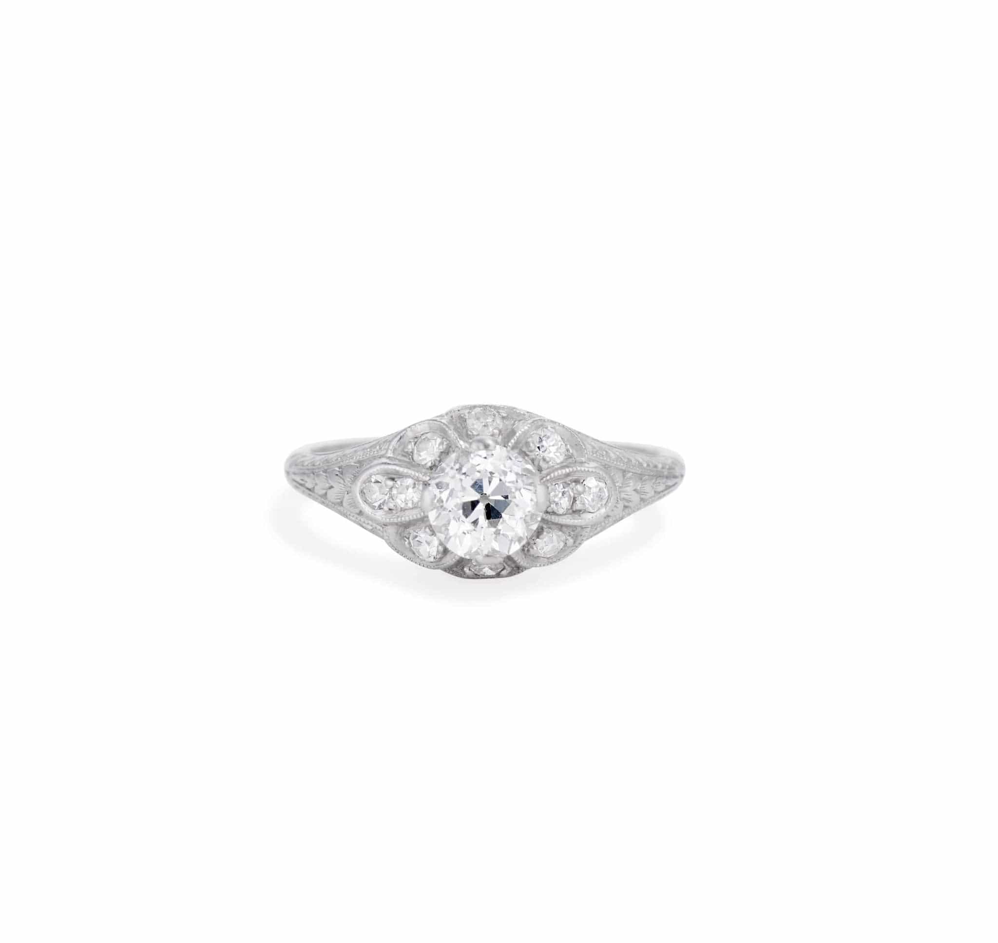 William Wise & Son .72 Carat Old European Cut Diamond Ring