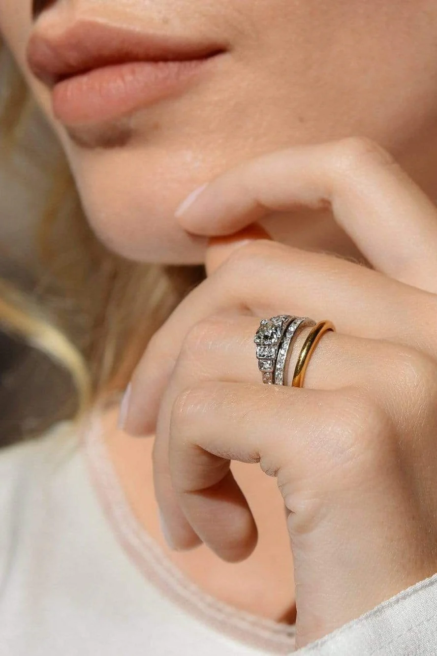 Art Deco .73 Carat Old European Diamond and Platinum Engagement Ring - Image 8