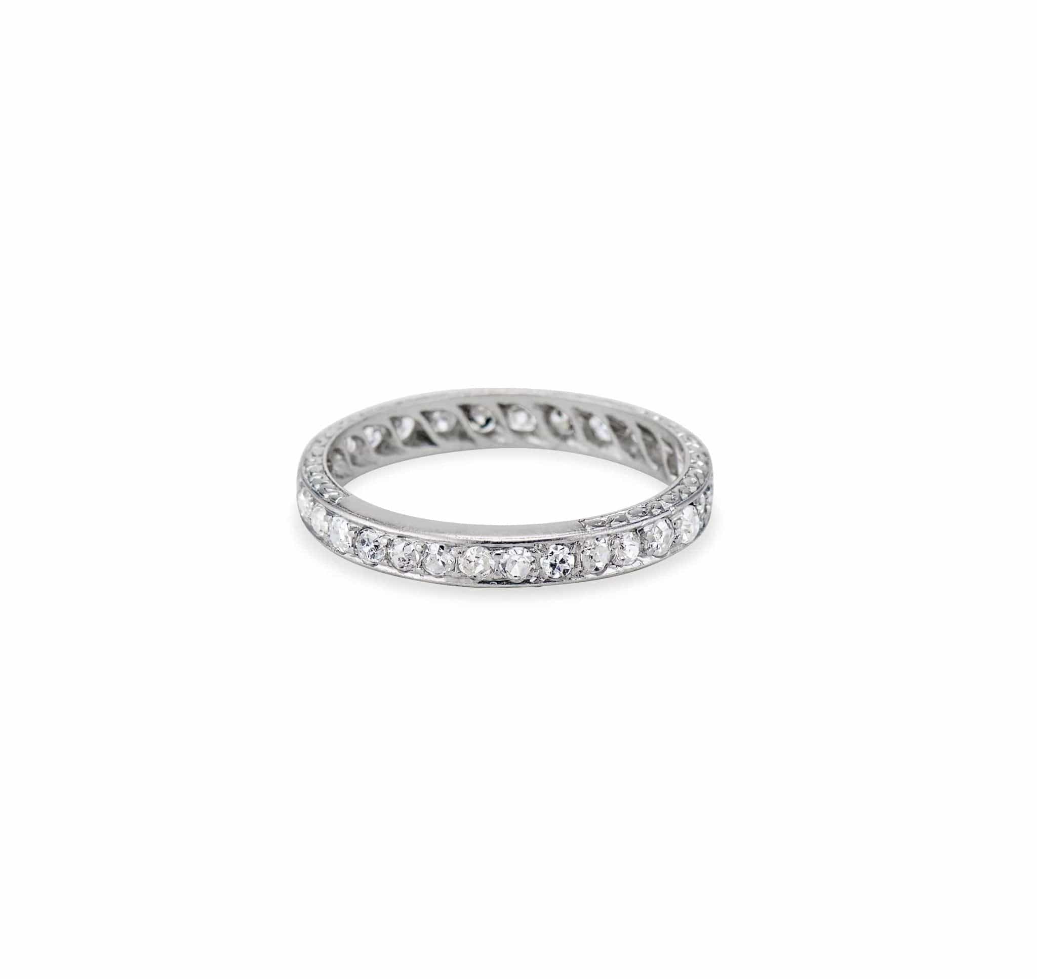 Art Deco .75 Carat Single-Cut Diamond Eternity Band