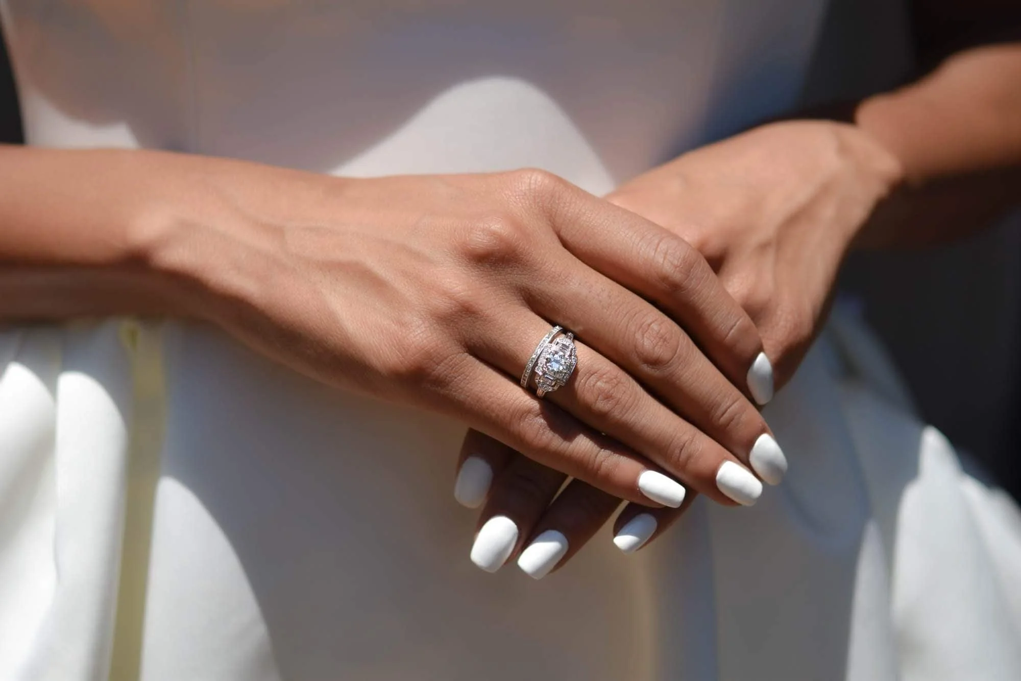 Art Deco .85 Carat Transitional Cut Diamond and Platinum Engagement Ring - Image 5