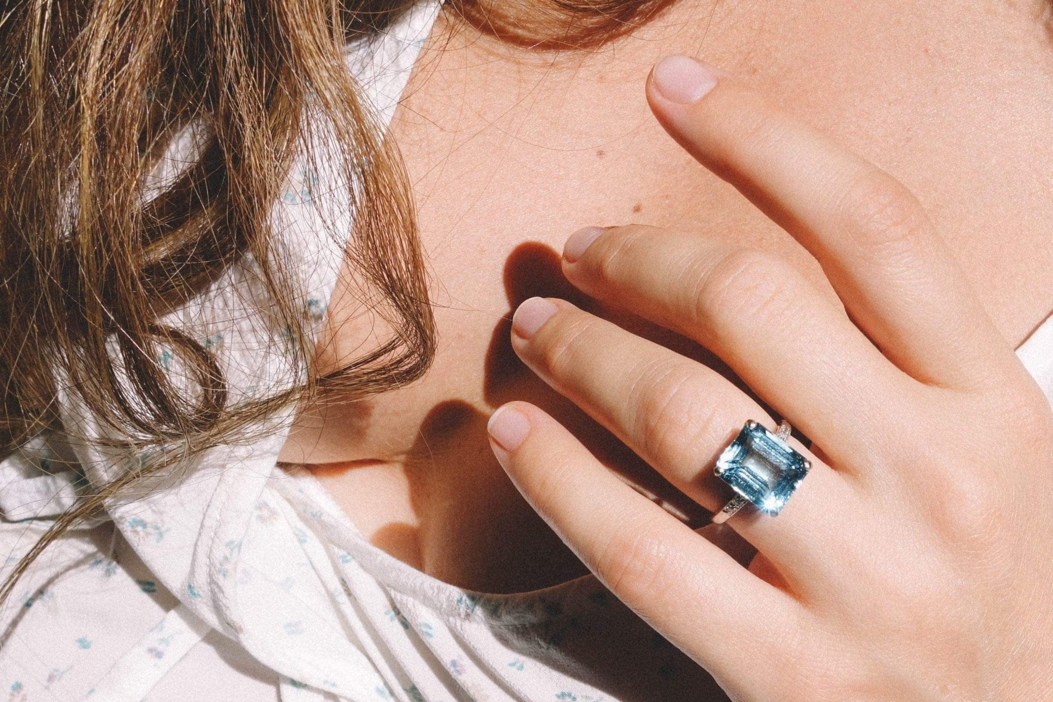 Art Deco Aquamarine and Diamond Ring - Image 6