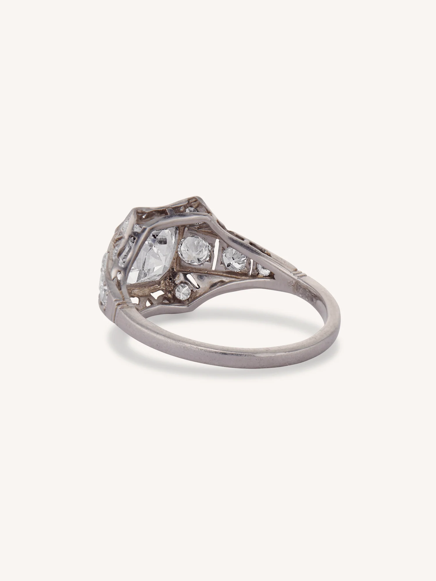 Art Deco 1.23 Carat Asscher Cut Diamond Vintage Engagement Ring - Image 5