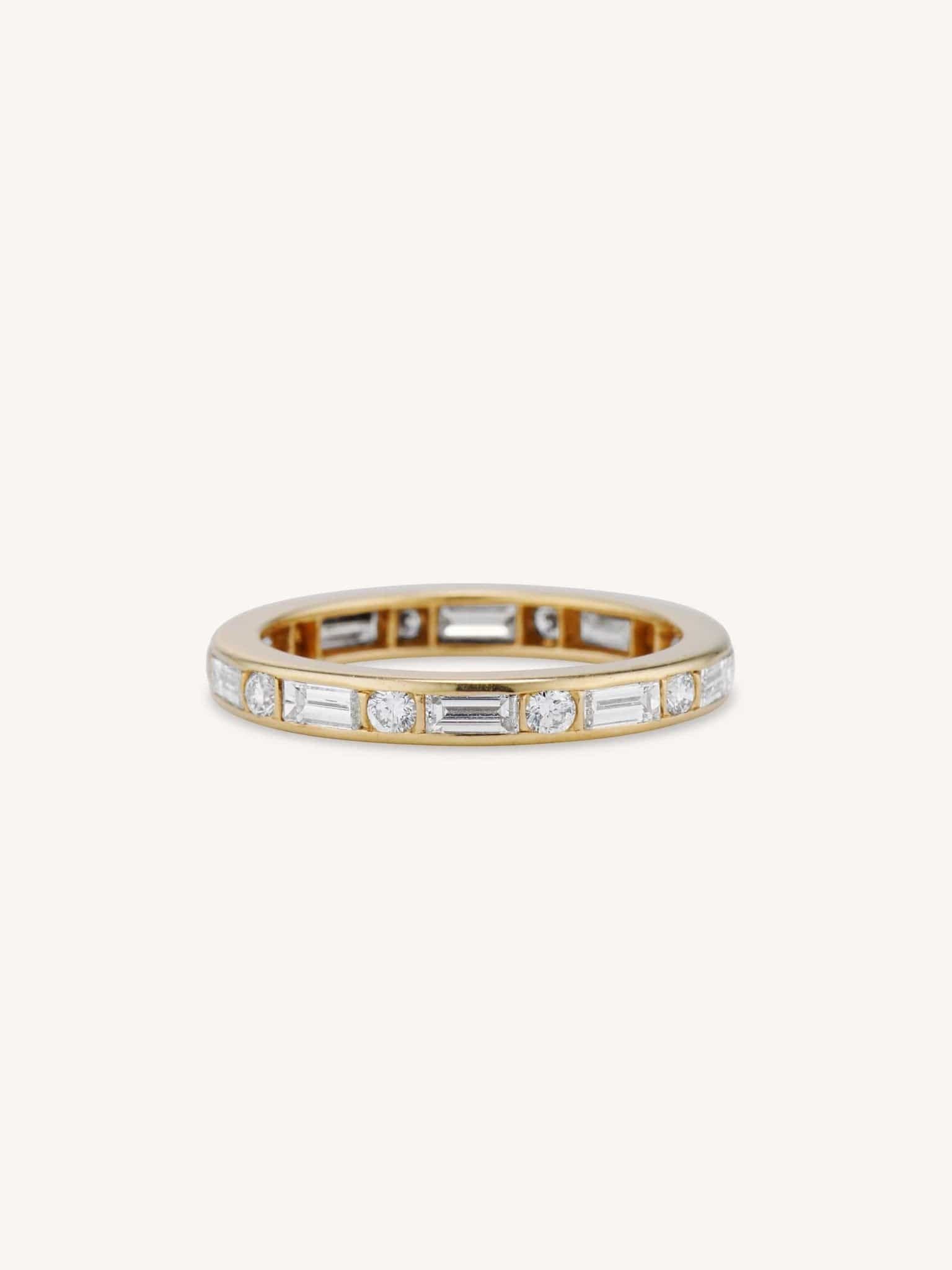 Midcentury Baguette Diamond Eternity Band Size 8